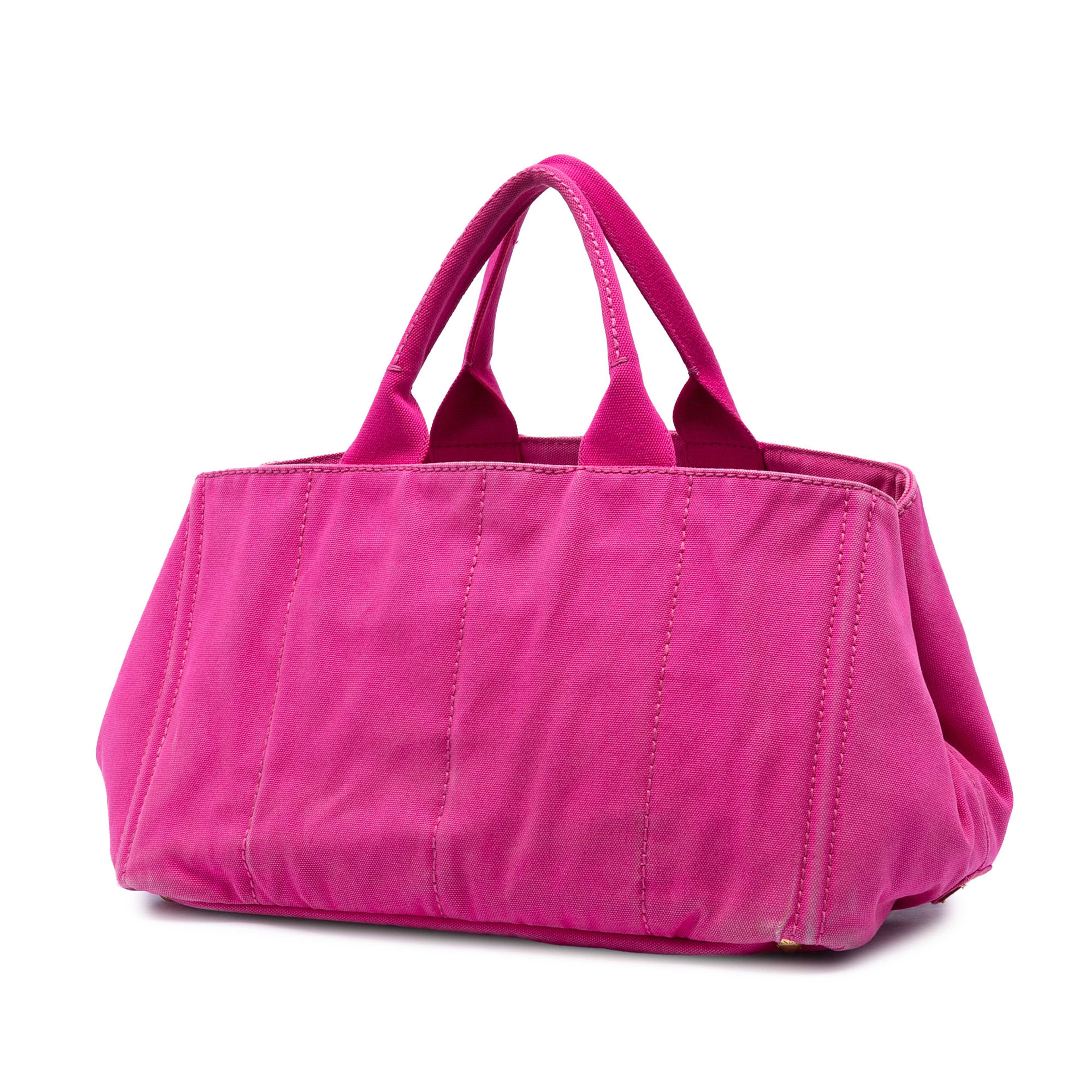 Prada Canvas Canapa Logo Tote, från Luxclusif, i färgen rosa. Klicka för att öppna bilden i stort format