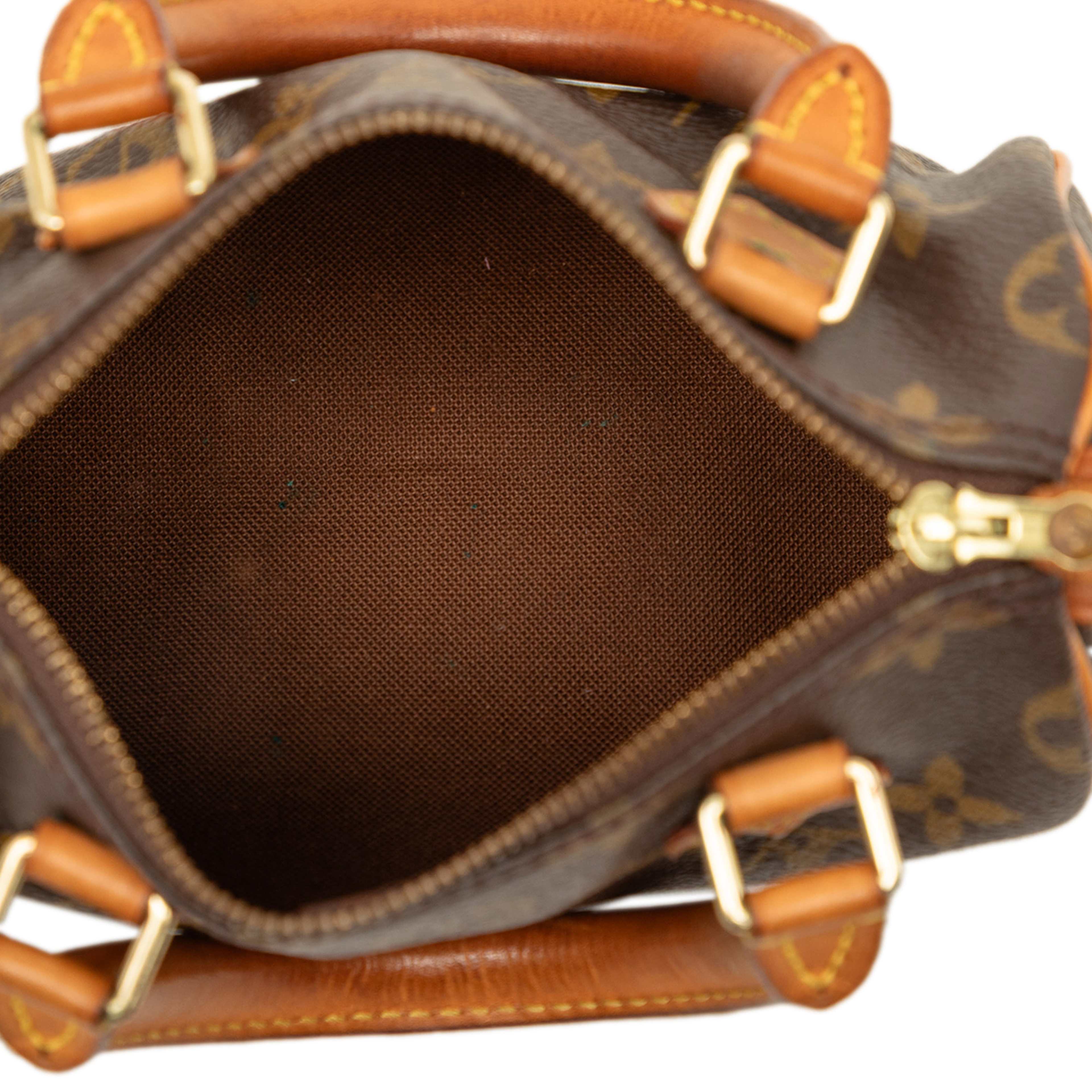 Louis Vuitton Monogram Mini Speedy Hl, från Luxclusif, i färgen brun. Klicka för att öppna bilden i stort format