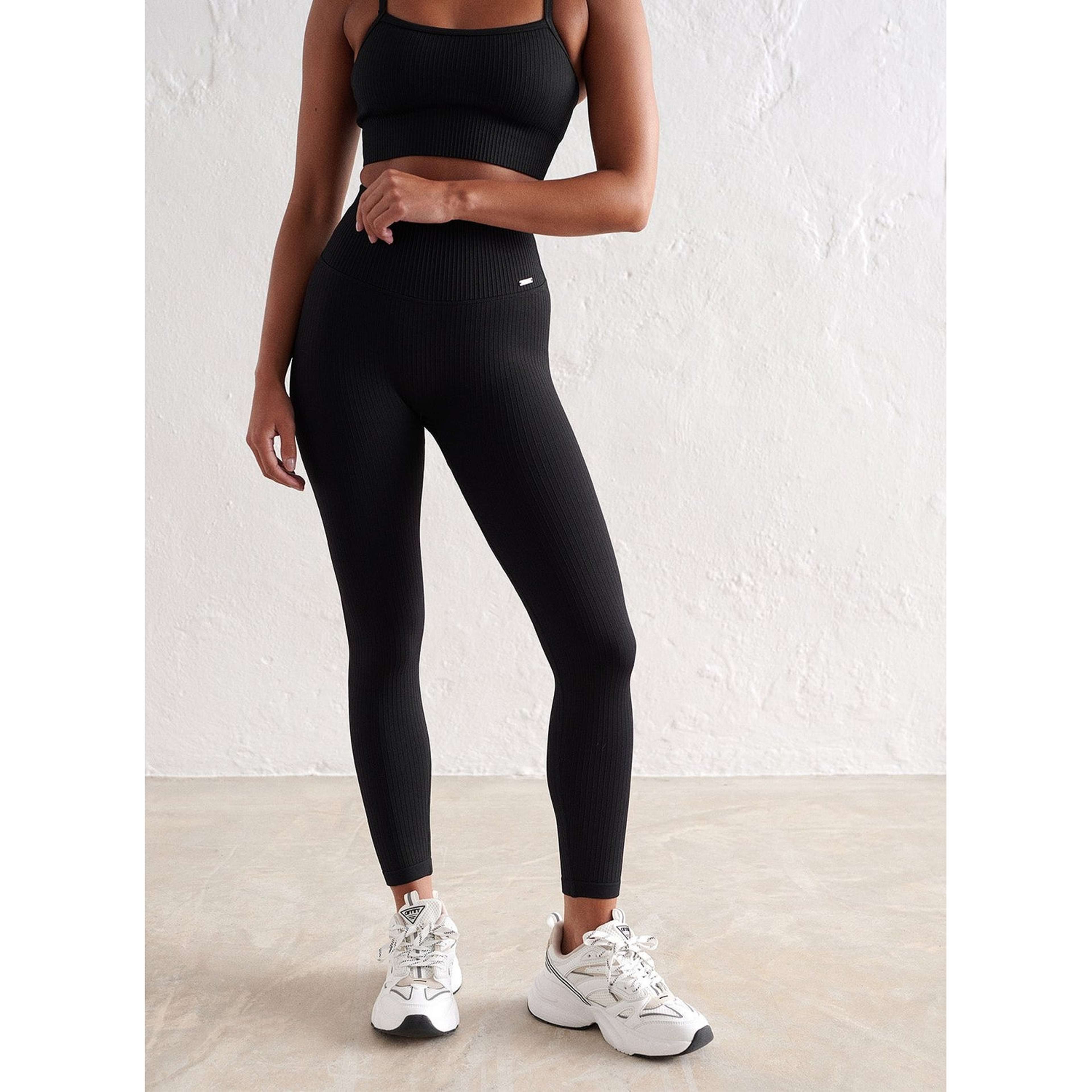 Black Ribbed Seamless Petite Tights