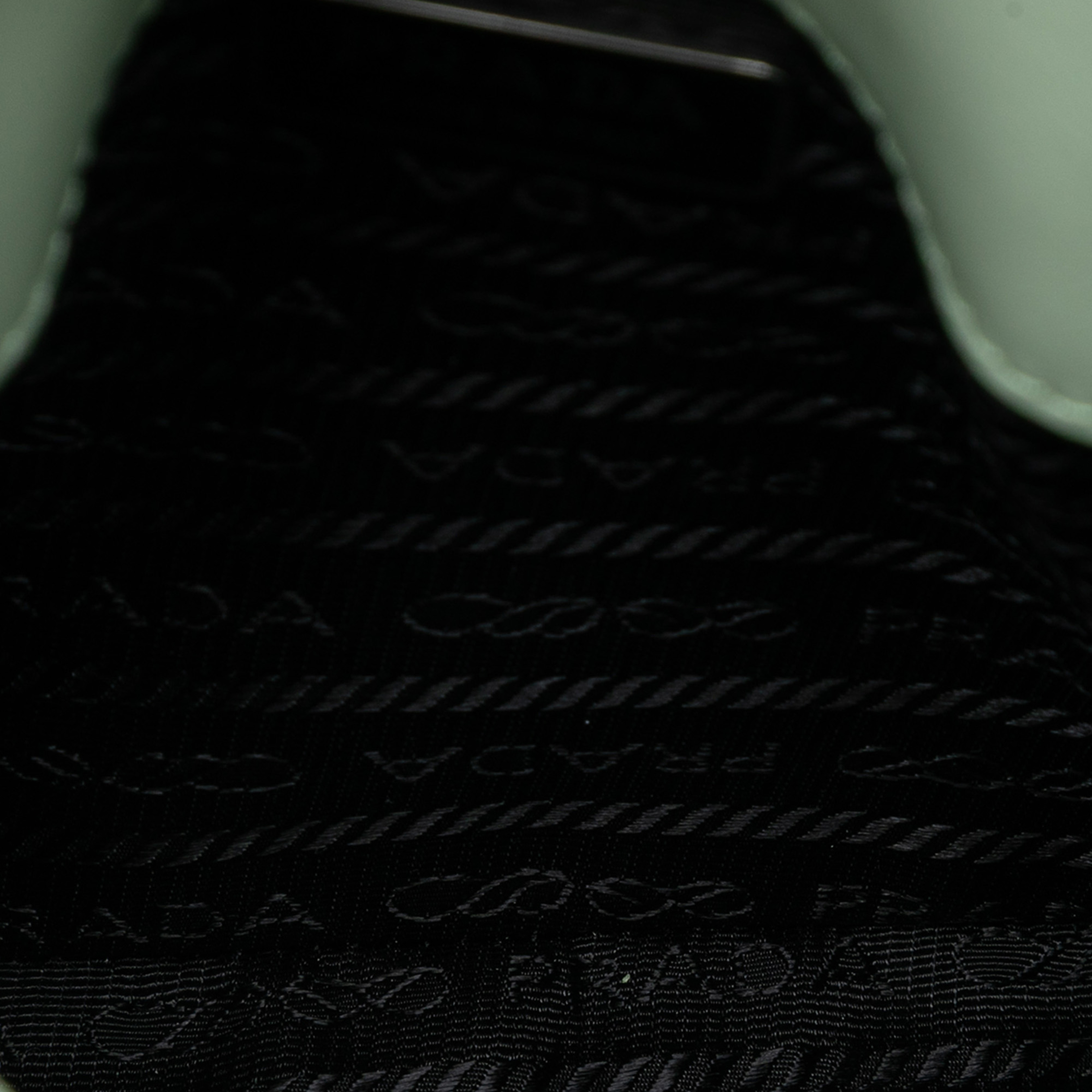 Prada Mini Brushed Leather Cleo Flap, från Luxclusif, i färgen mint. Klicka för att öppna bilden i stort format