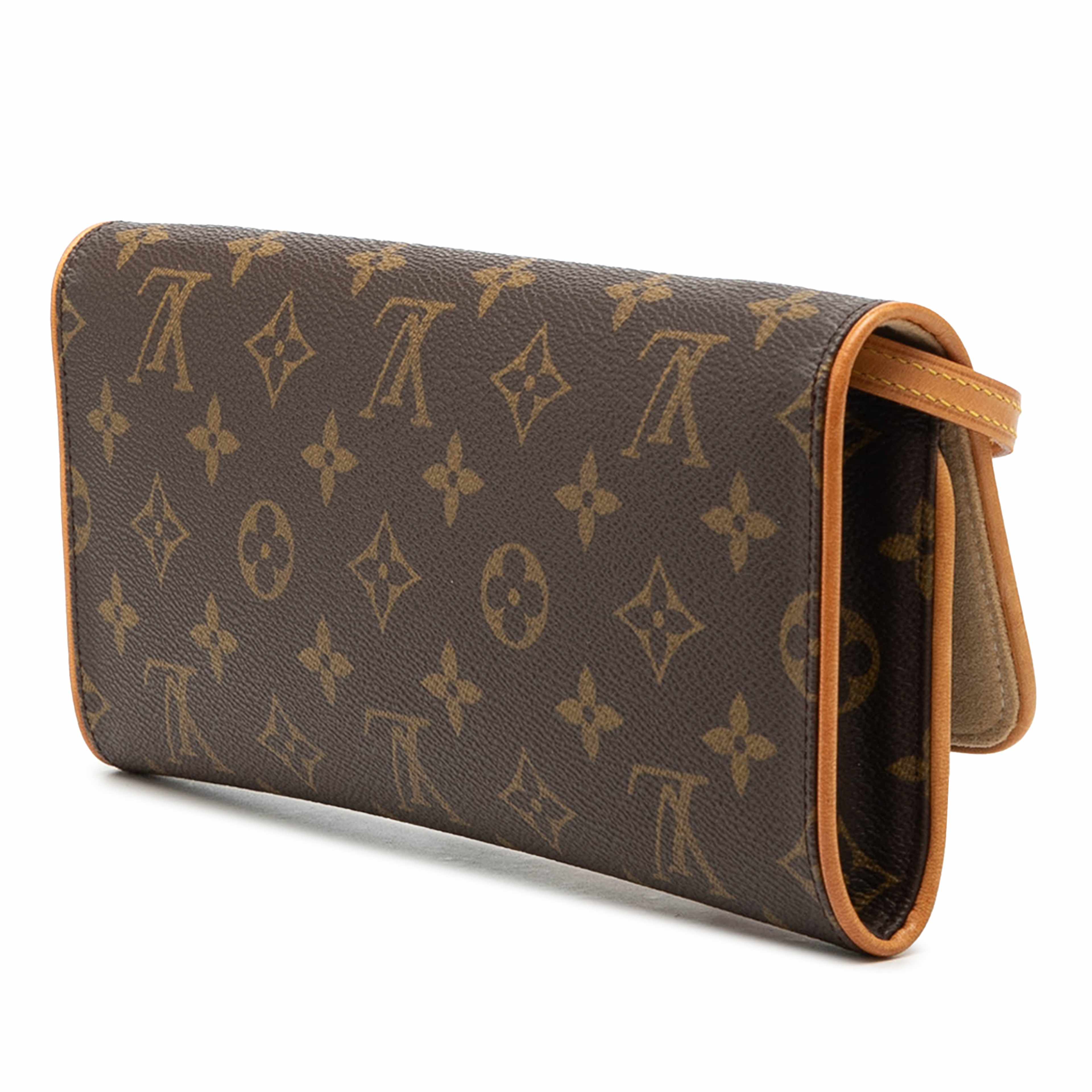 Louis Vuitton Monogram Pochette Twin Gm, från Luxclusif, i färgen brun. Klicka för att öppna bilden i stort format