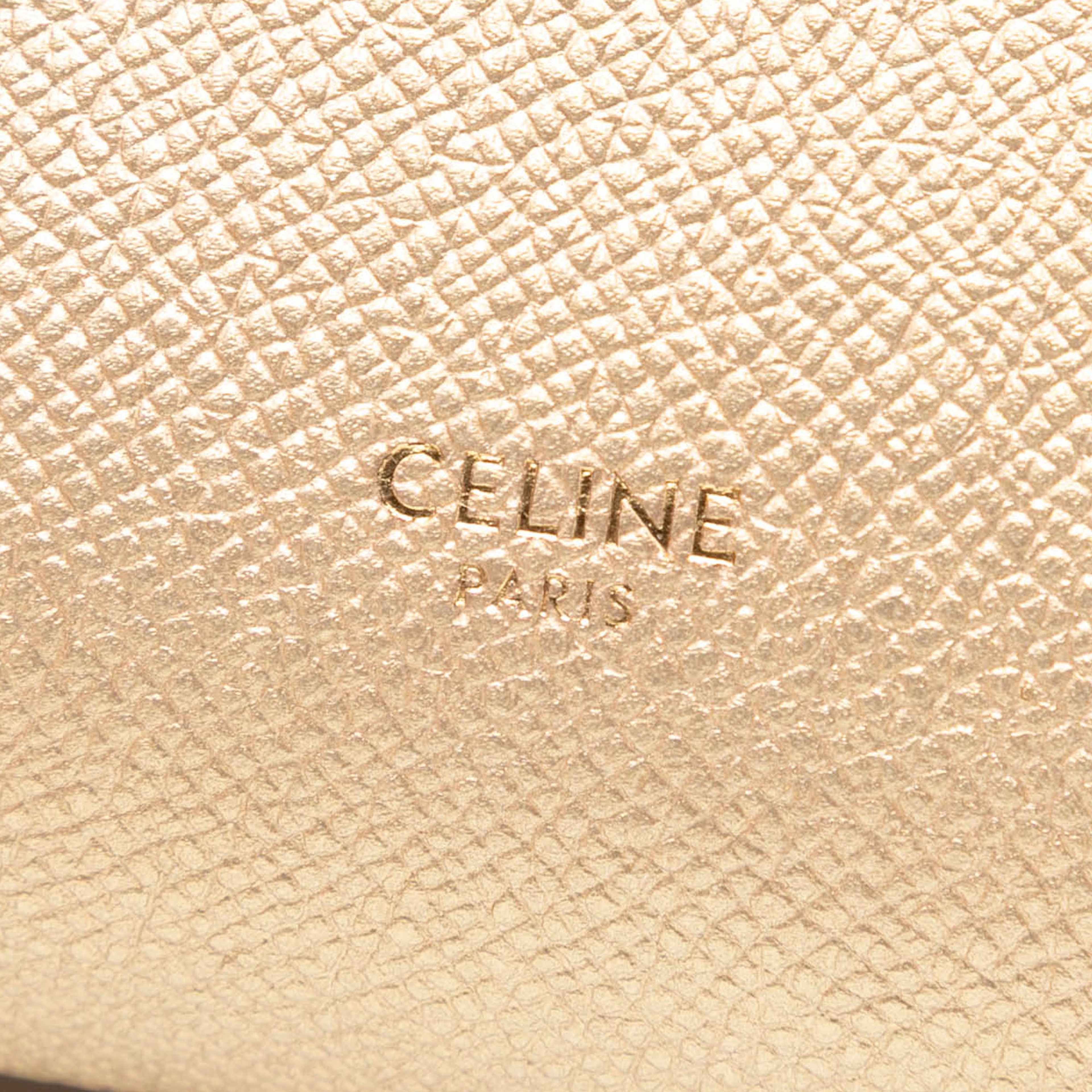 Celine Nano Grained Calfskin Belt Bag, från Luxclusif, i färgen gold. Klicka för att öppna bilden i stort format