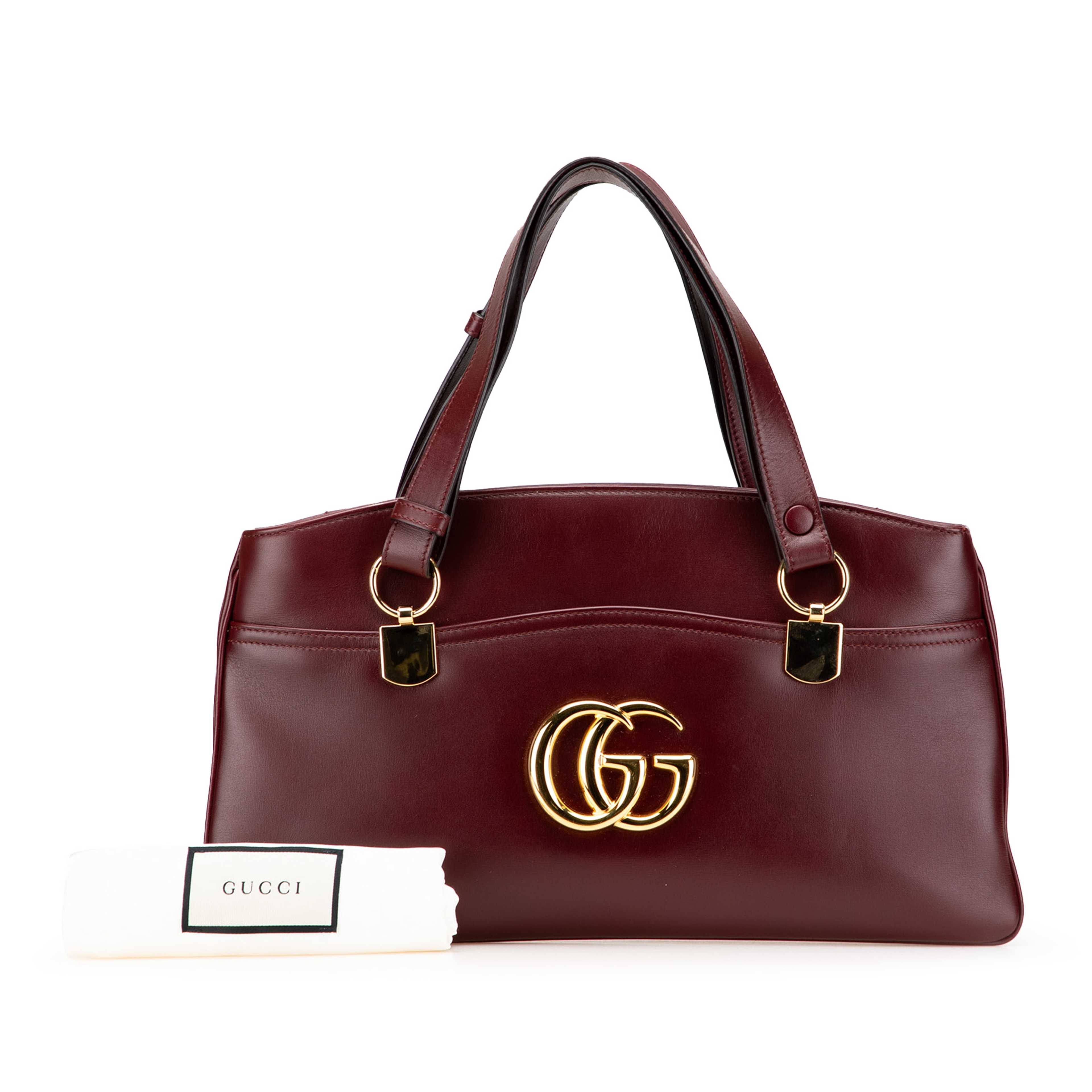 Gucci Large Leather Arli Shoulder Bag, från Luxclusif, i färgen röd. Klicka för att öppna bilden i stort format