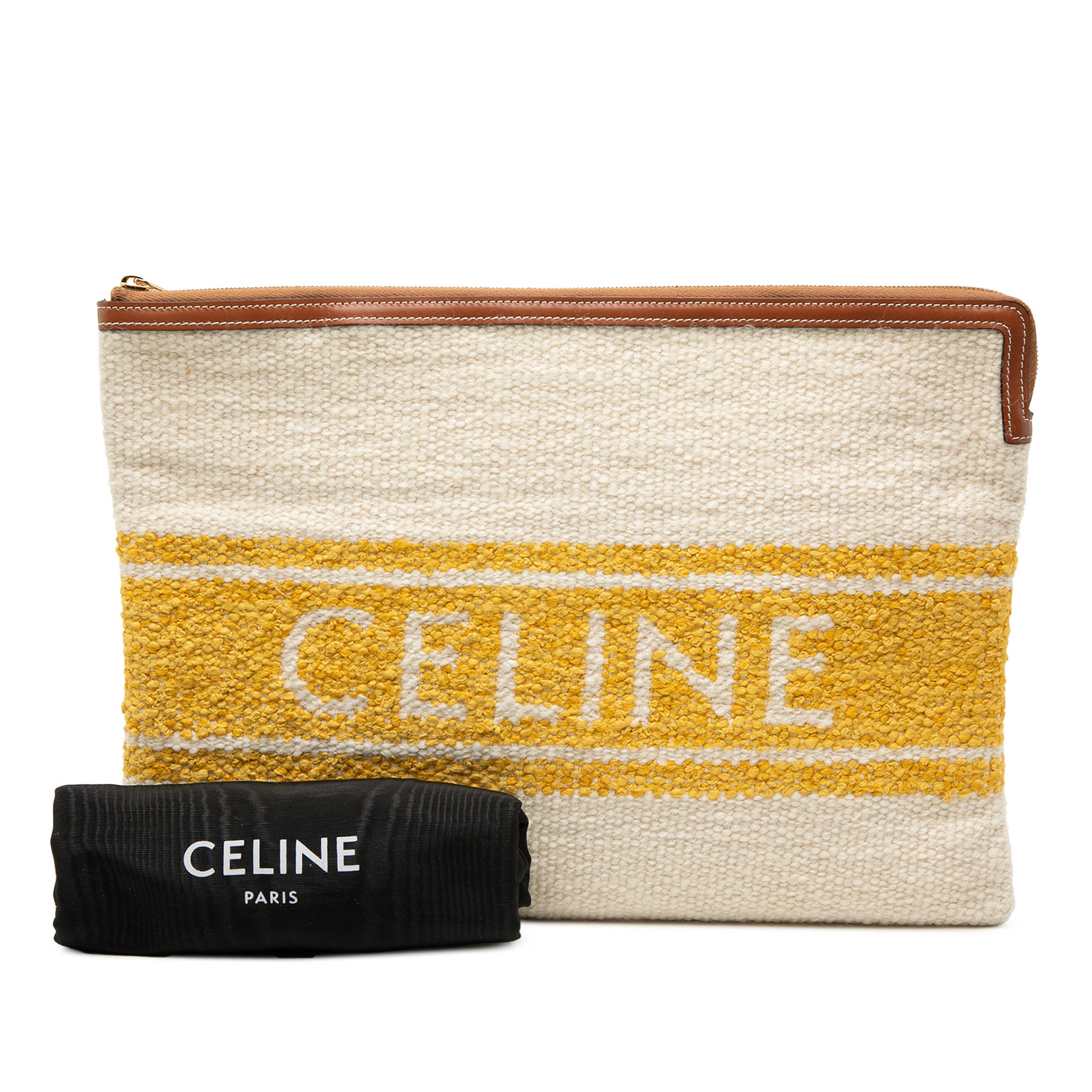 Celine Large Plein Soleil Clutch, från Luxclusif, i färgen brun. Klicka för att öppna bilden i stort format