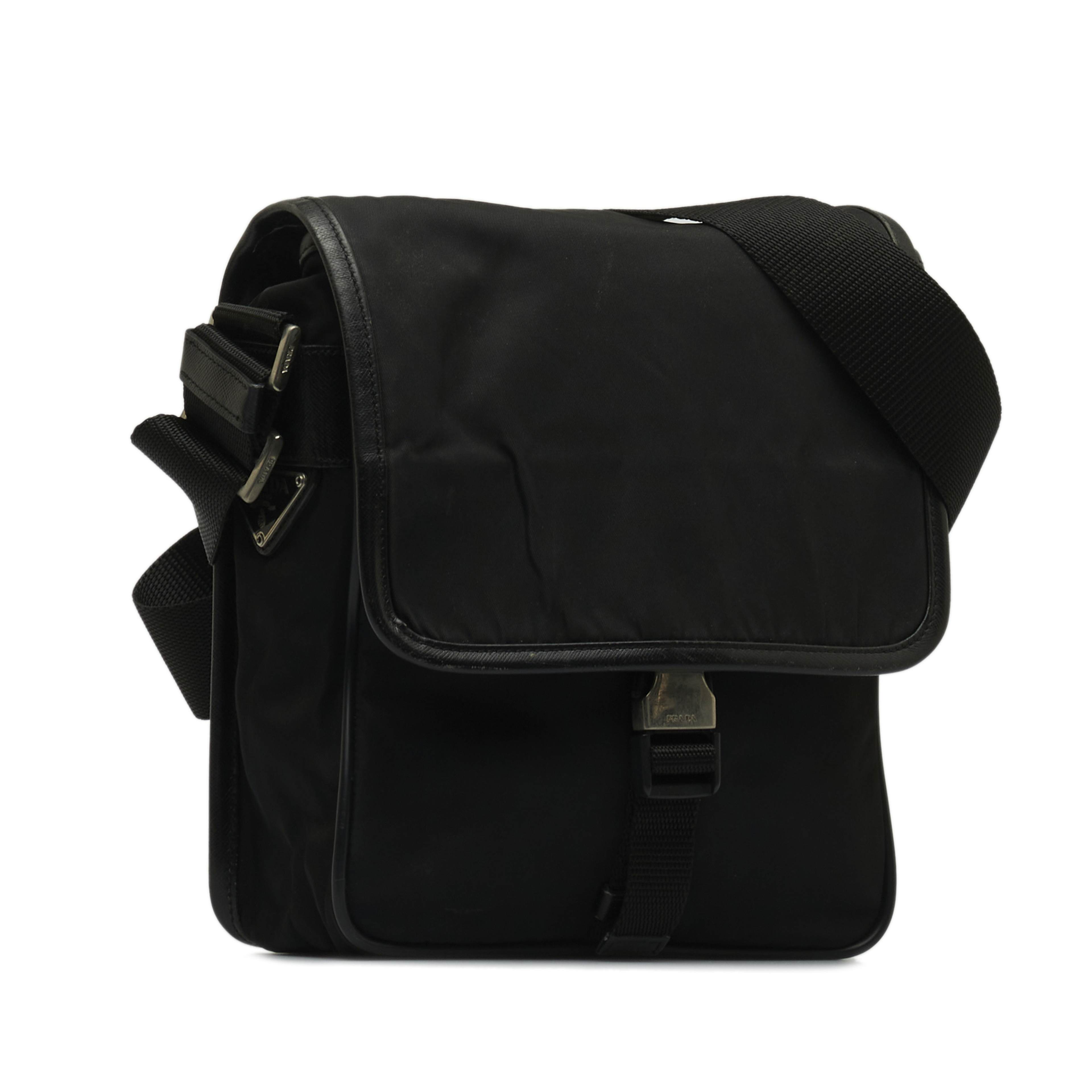 Prada Tessuto Buckle Messenger Bag