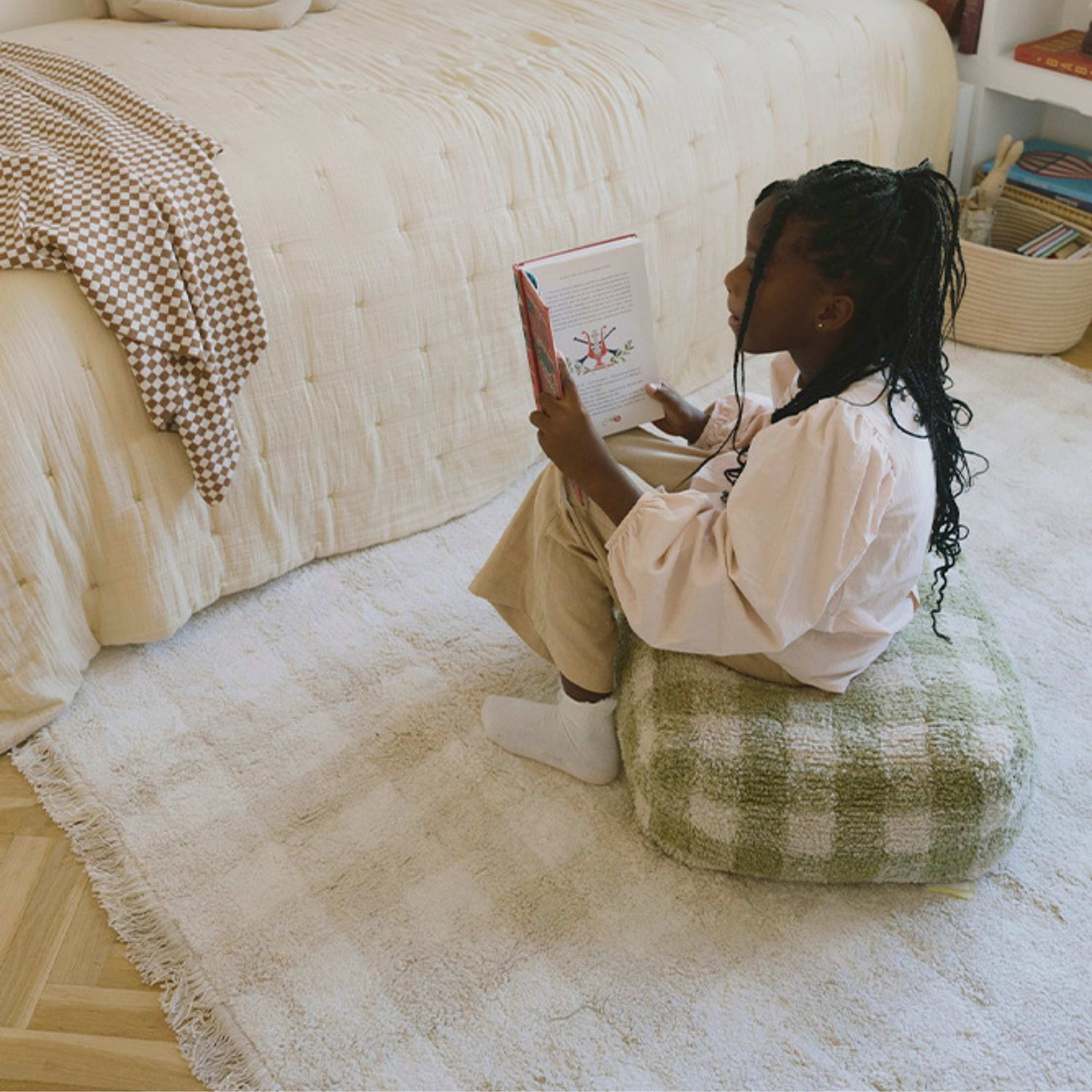 Tvättbar Matta Vichy, från LORENA CANALS, i färgen elfenben, naturlig. Klicka för att öppna bilden i stort format