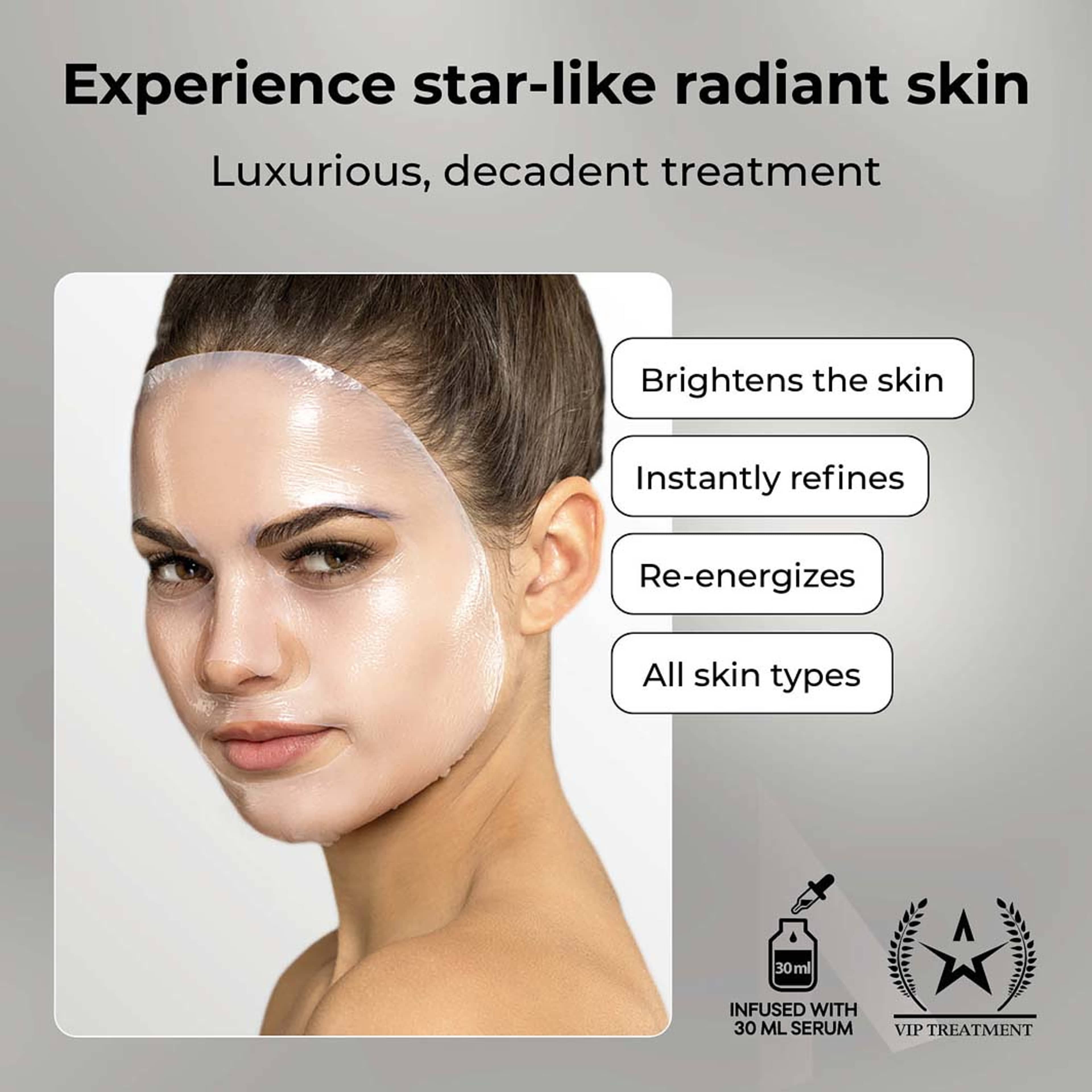 The Diamond Mask™ VIP Illuminating Coconut Bio-Cellulose Face Mask, från Starskin. Klicka för att öppna bilden i stort format