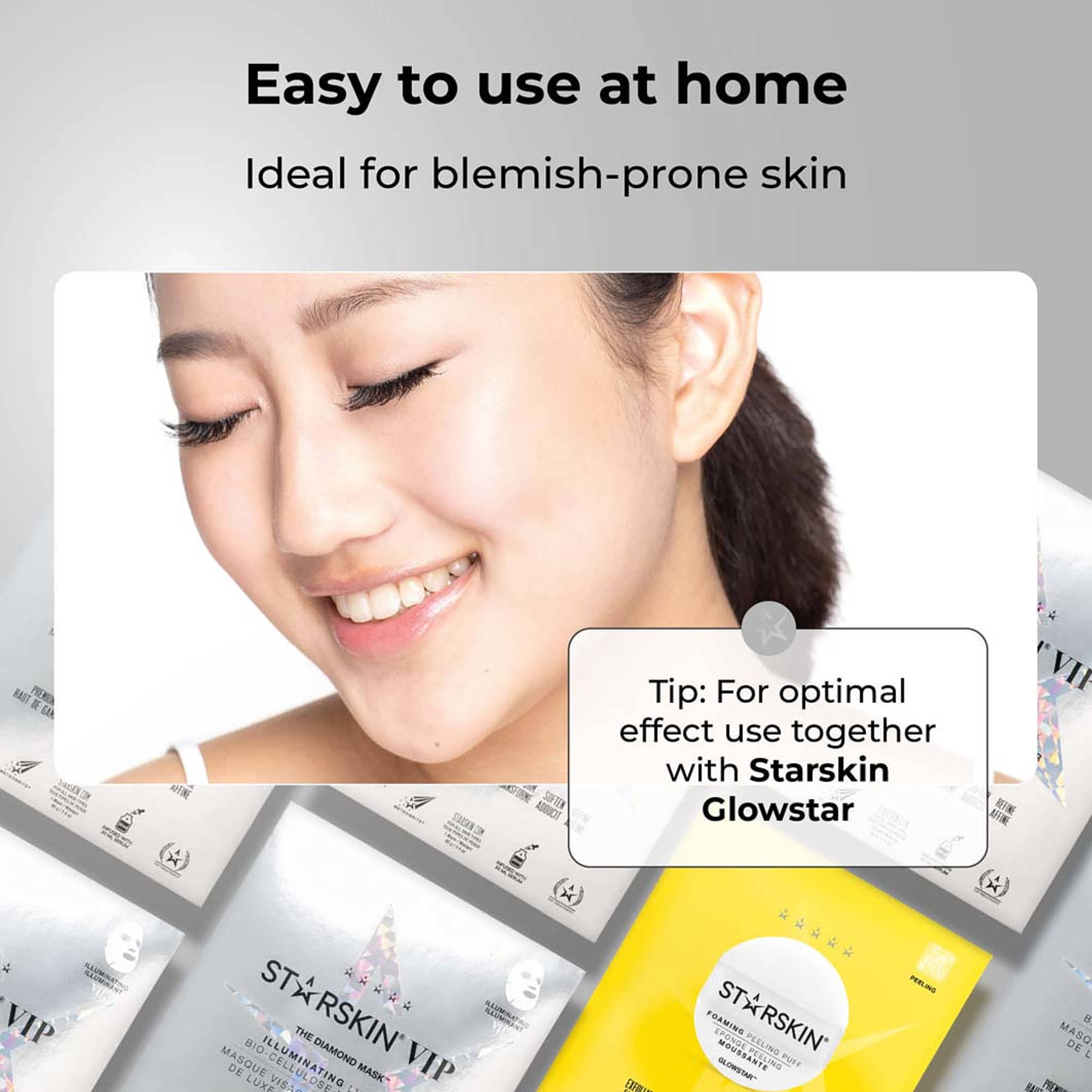 The Diamond Mask™ VIP Illuminating Coconut Bio-Cellulose Face Mask, från Starskin. Klicka för att öppna bilden i stort format