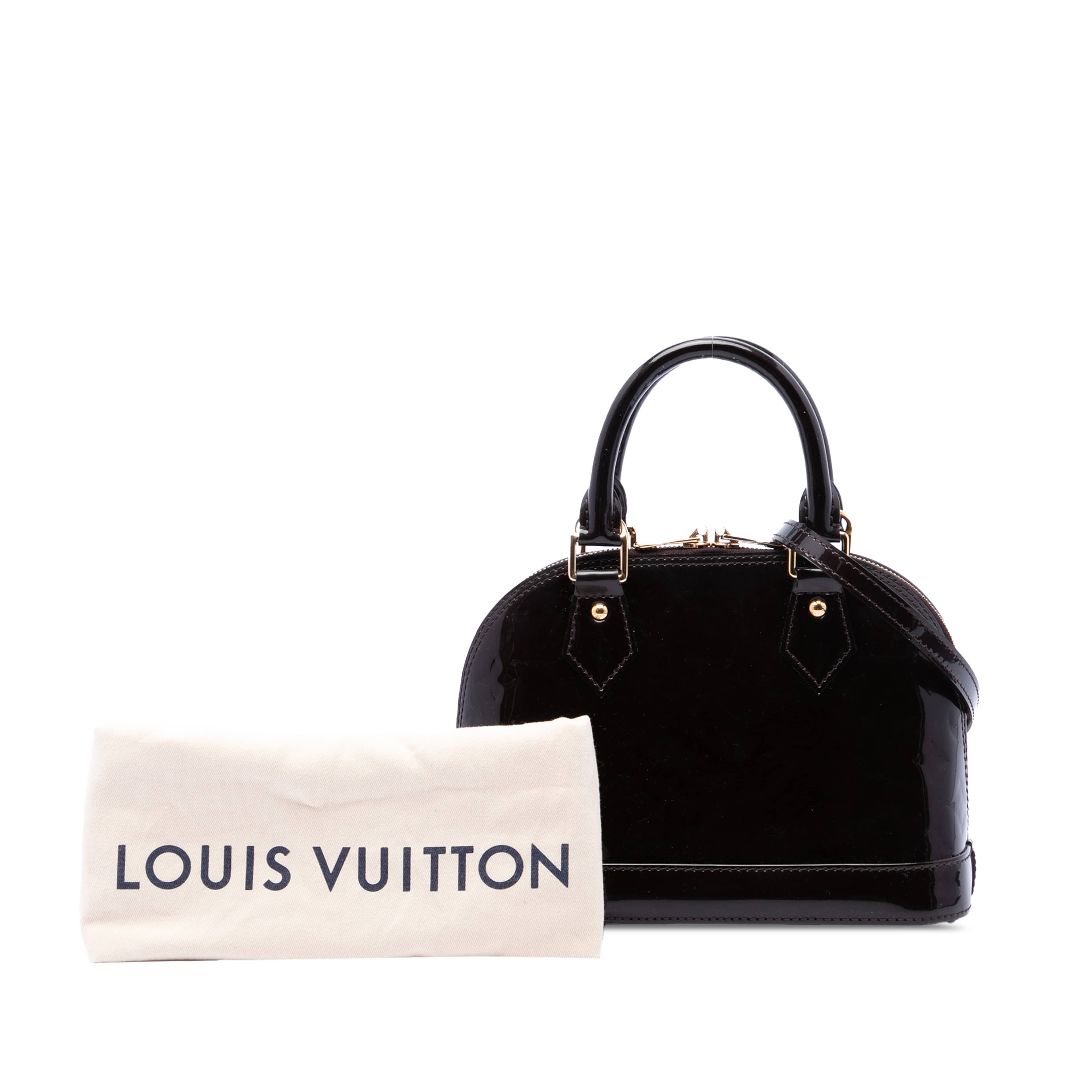 Louis Vuitton Monogram Vernis Alma Bb, från Luxclusif, i färgen purpur. Klicka för att öppna bilden i stort format
