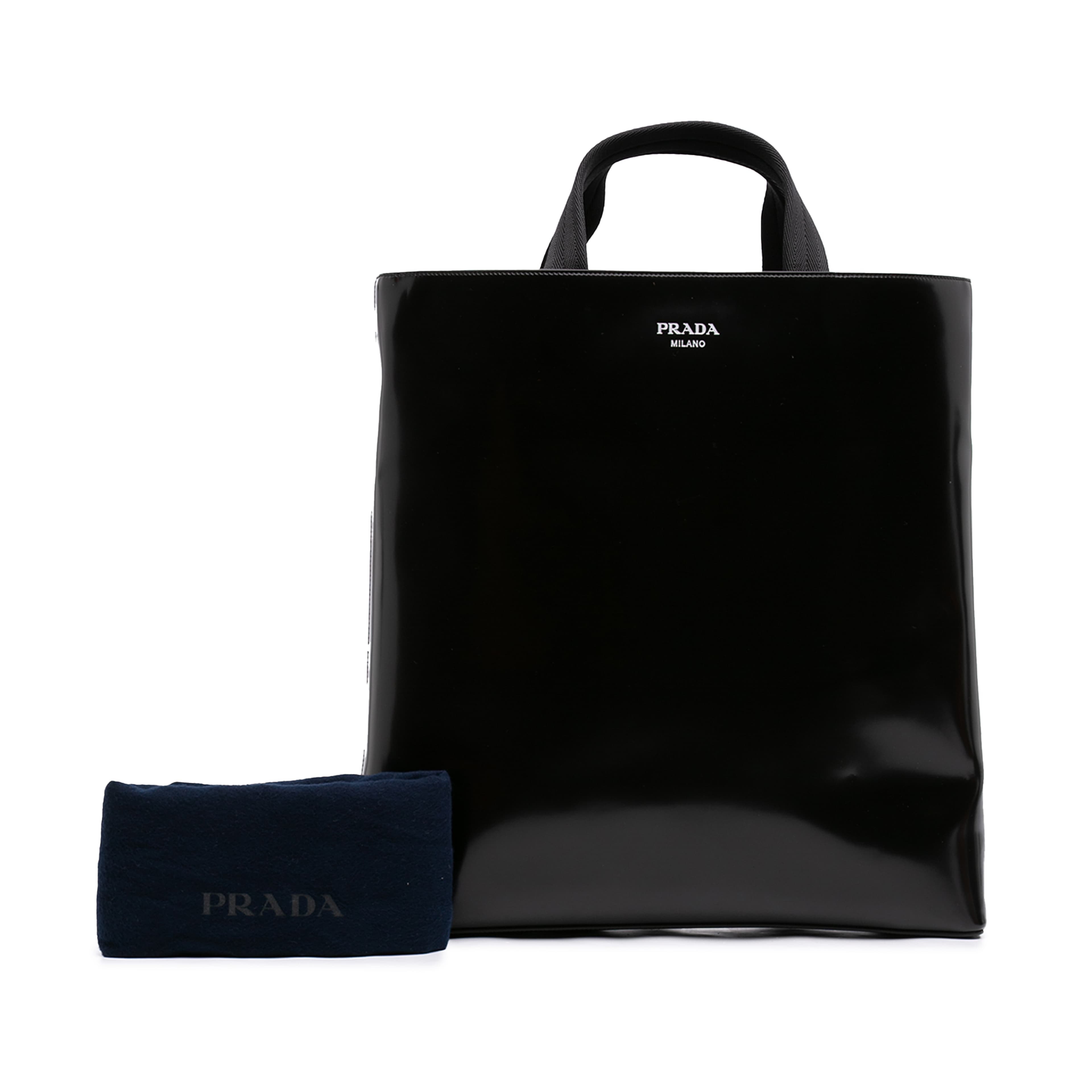 Prada Spazzolato Leather Tote, från Luxclusif, i färgen svart. Klicka för att öppna bilden i stort format