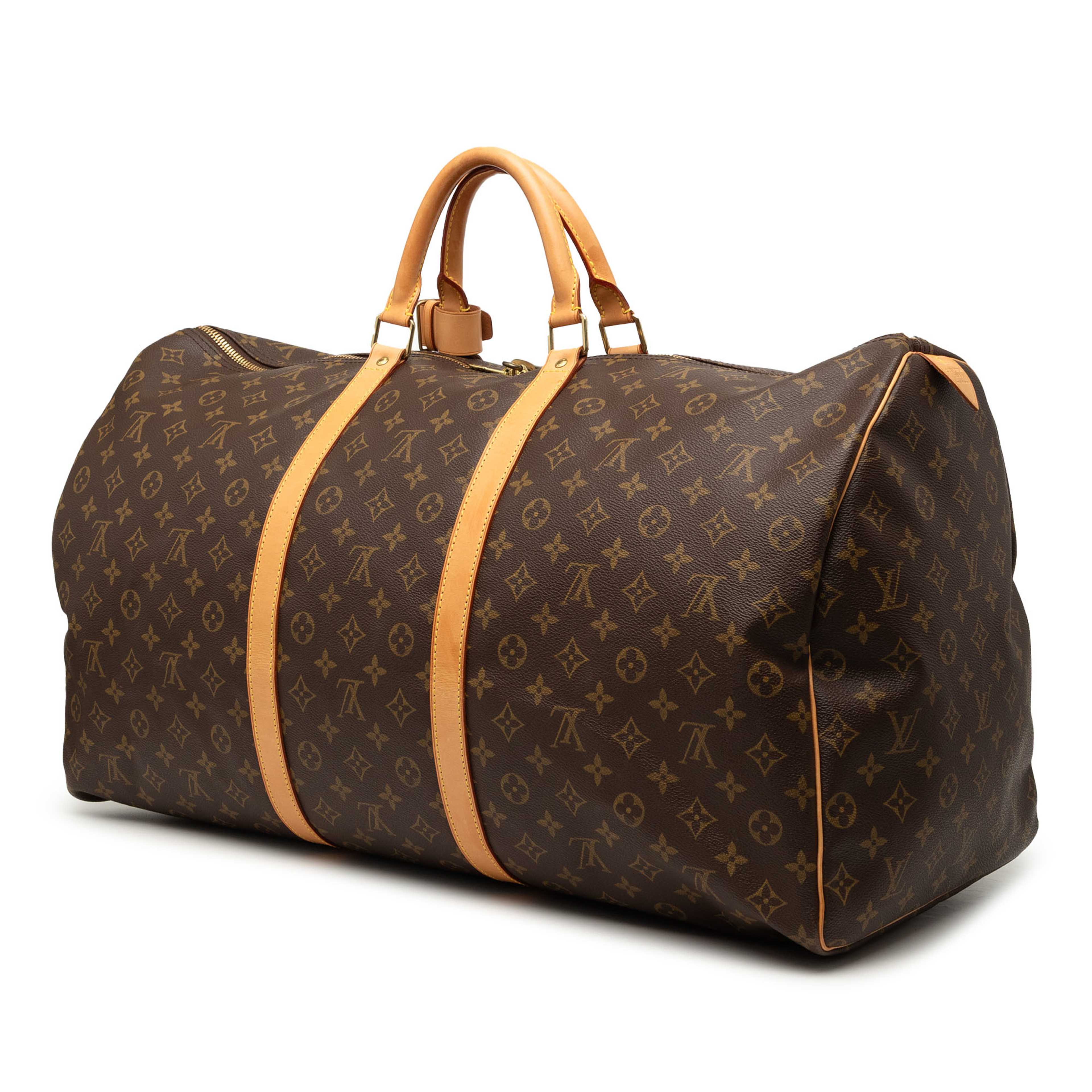 Louis Vuitton Monogram Keepall 60, från Luxclusif, i färgen brown. Klicka för att öppna bilden i stort format
