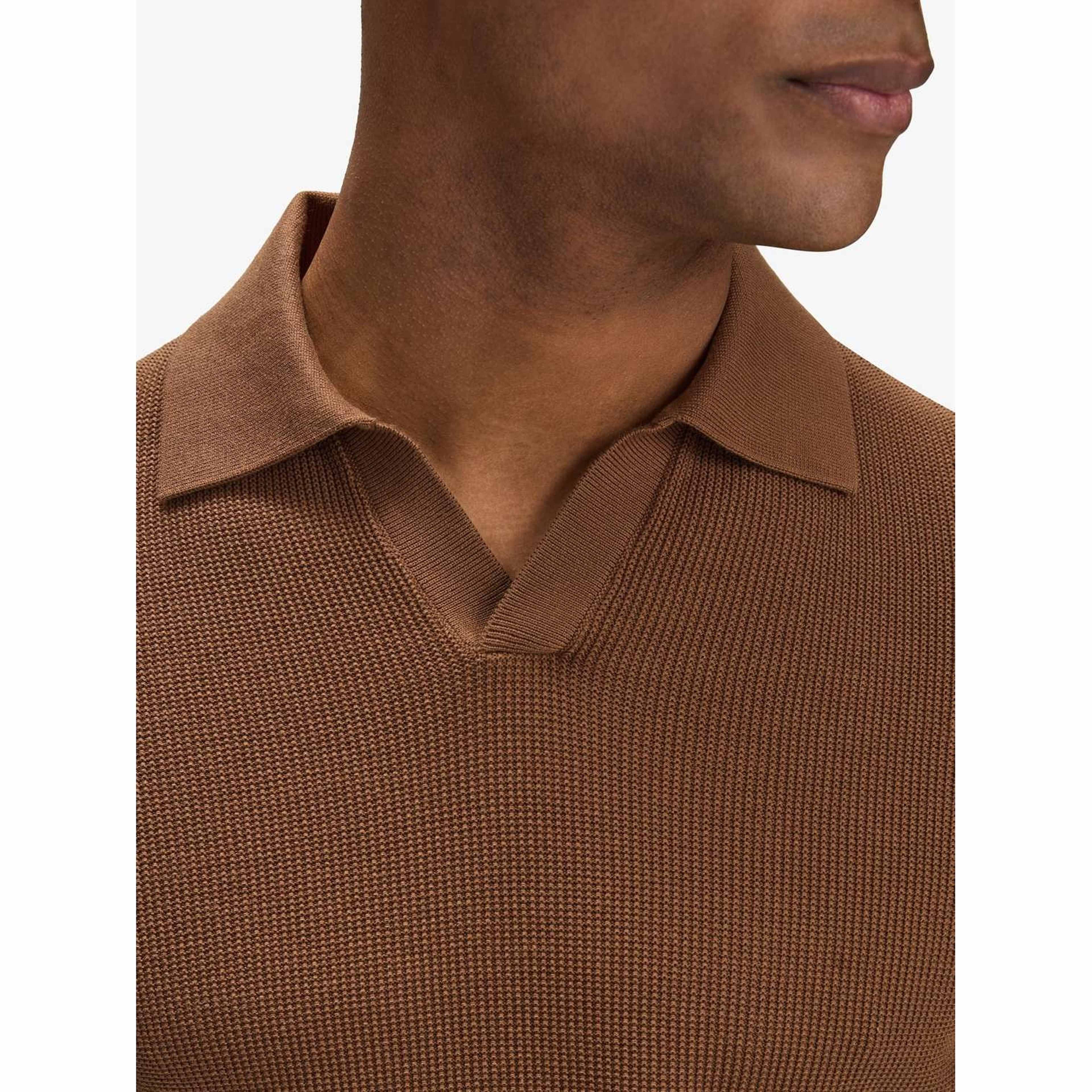 Cotton Texture Knitted Ss Polo Sweater (pascal)
