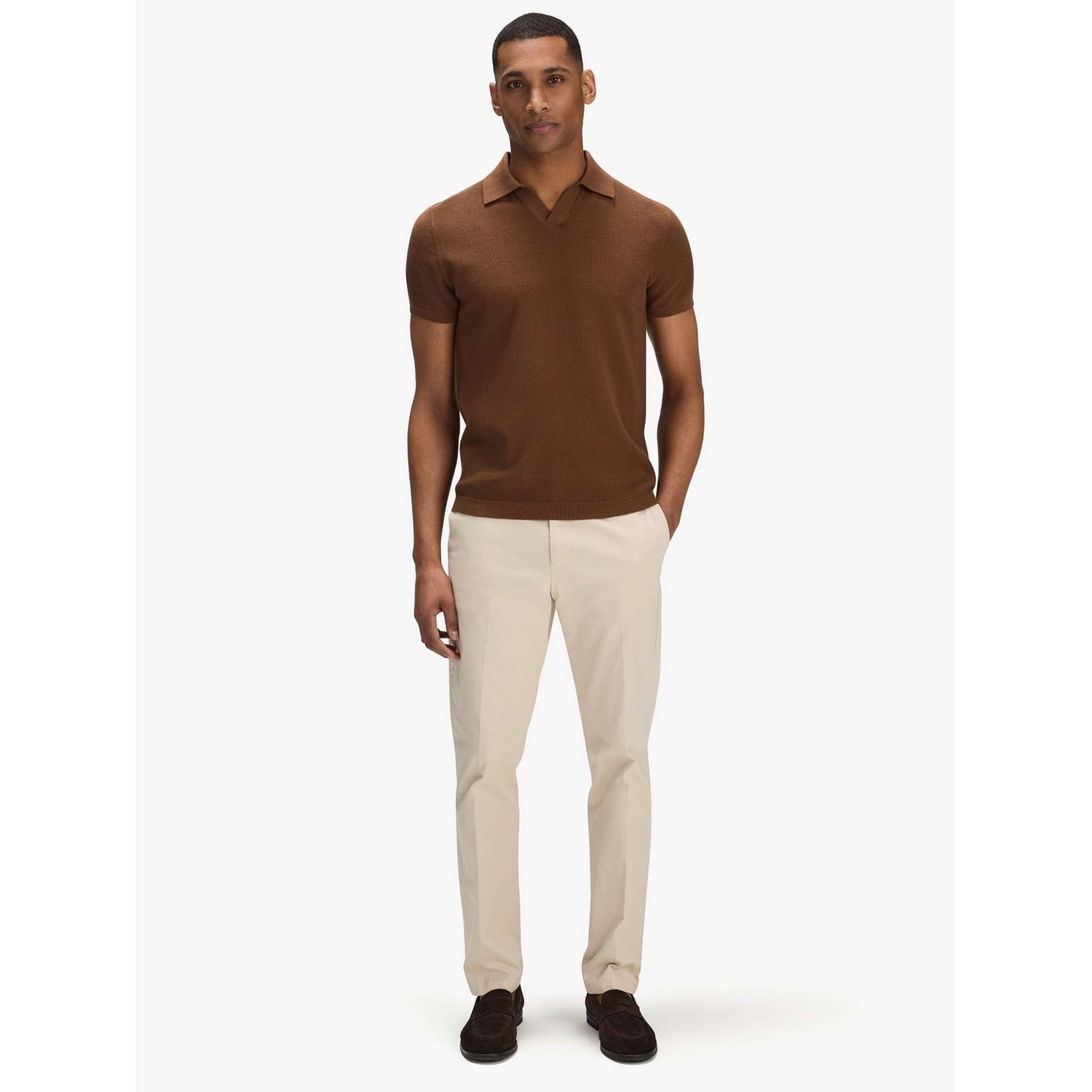 Cotton Texture Knitted Ss Polo Sweater (pascal)