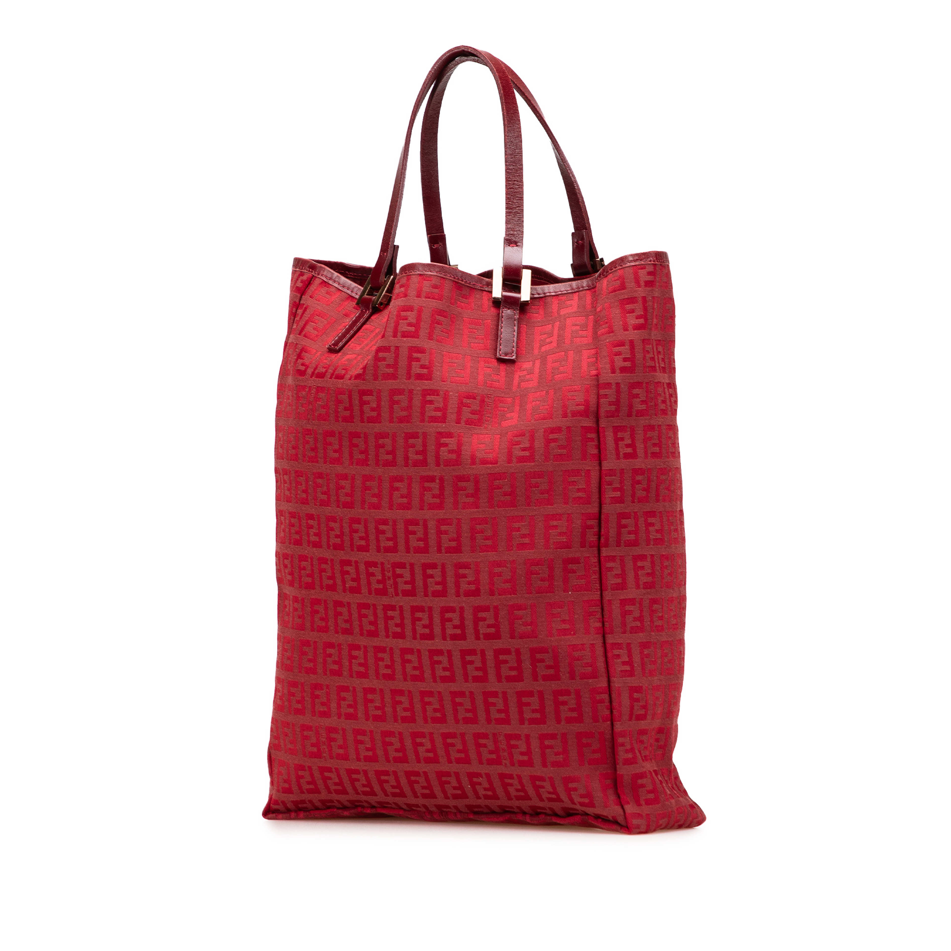 Fendi Zucchino Canvas Tote, från Luxclusif, i färgen red. Klicka för att öppna bilden i stort format