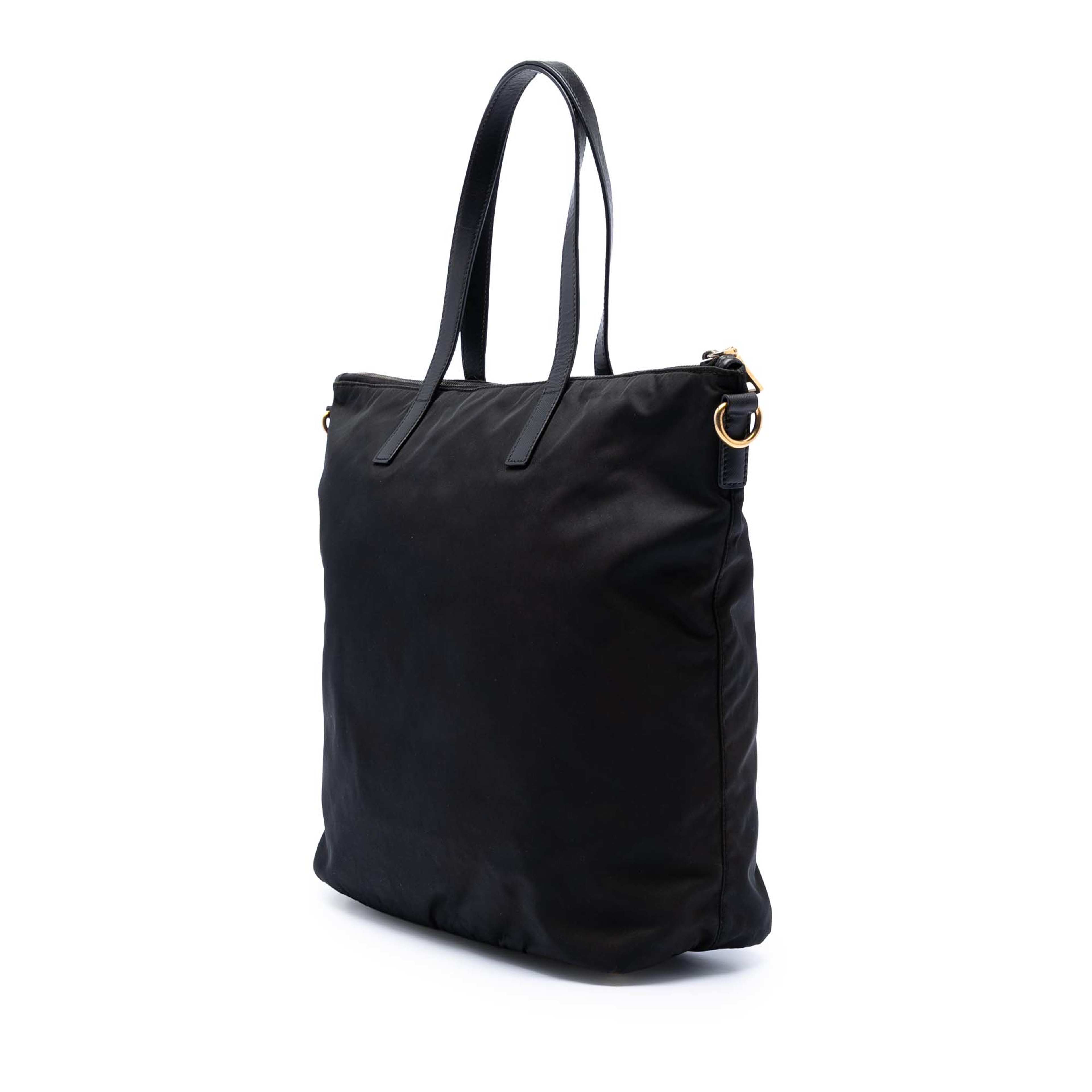 Prada Tessuto Zip Top Convertible Tote, från Luxclusif, i färgen dark brown. Klicka för att öppna bilden i stort format