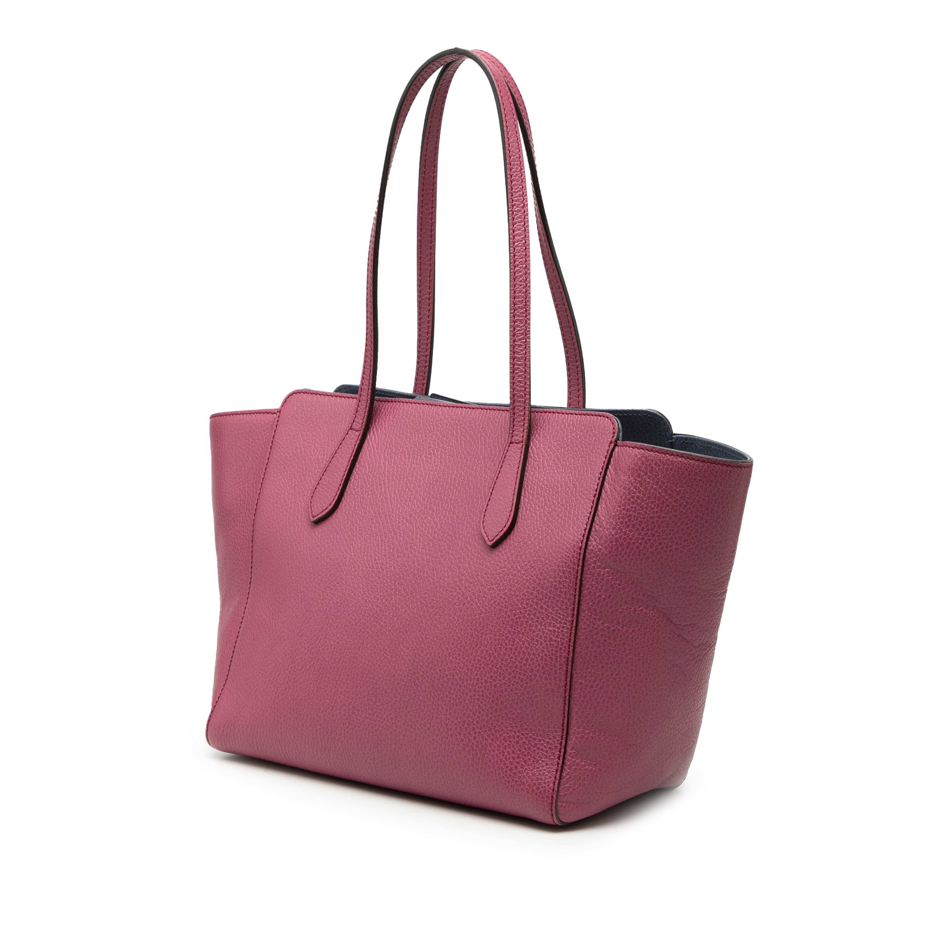 Gucci Medium Dollar Calfskin Swing Tote, från Luxclusif, i färgen magenta. Klicka för att öppna bilden i stort format