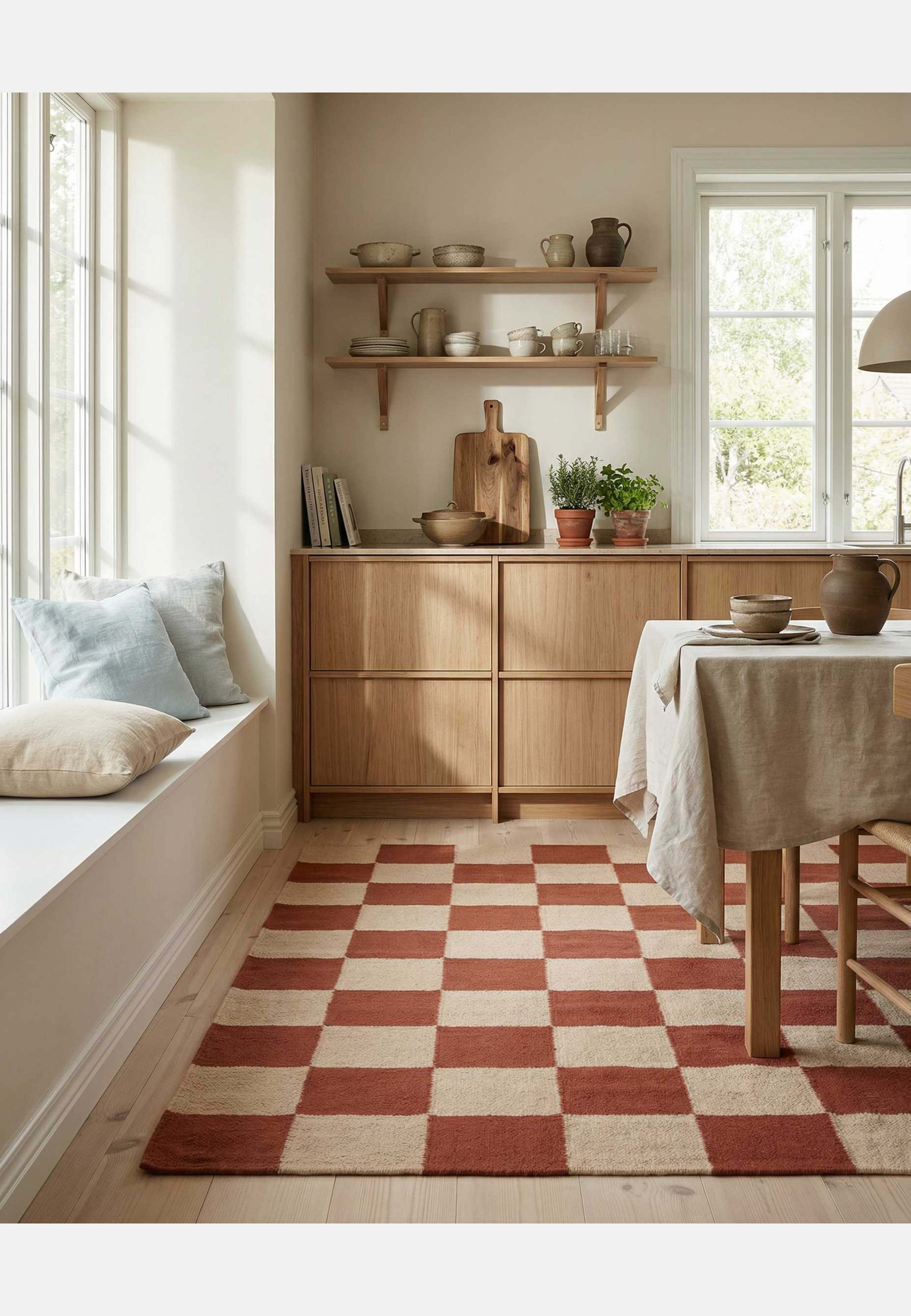 Matta Square 170x230cm, från Classic Collection, i färgen terracotta/natur. Klicka för att öppna bilden i stort format