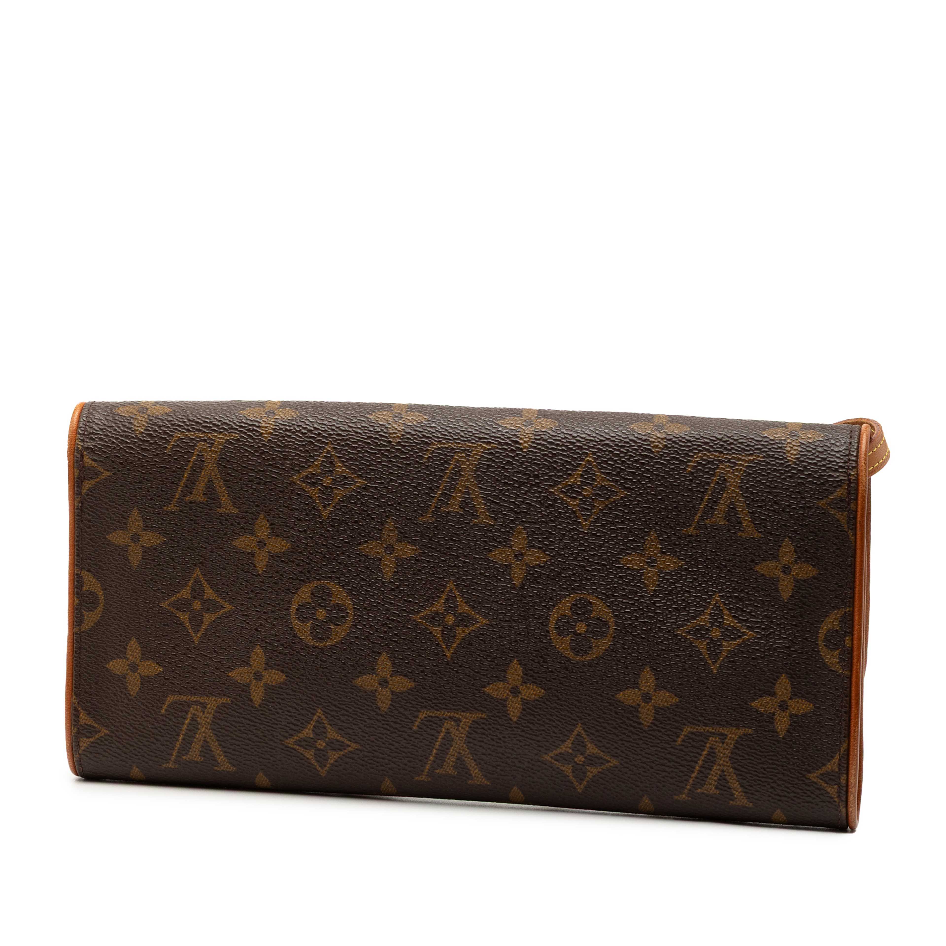 Louis Vuitton Monogram Pochette Twin Gm, från Luxclusif, i färgen brown. Klicka för att öppna bilden i stort format