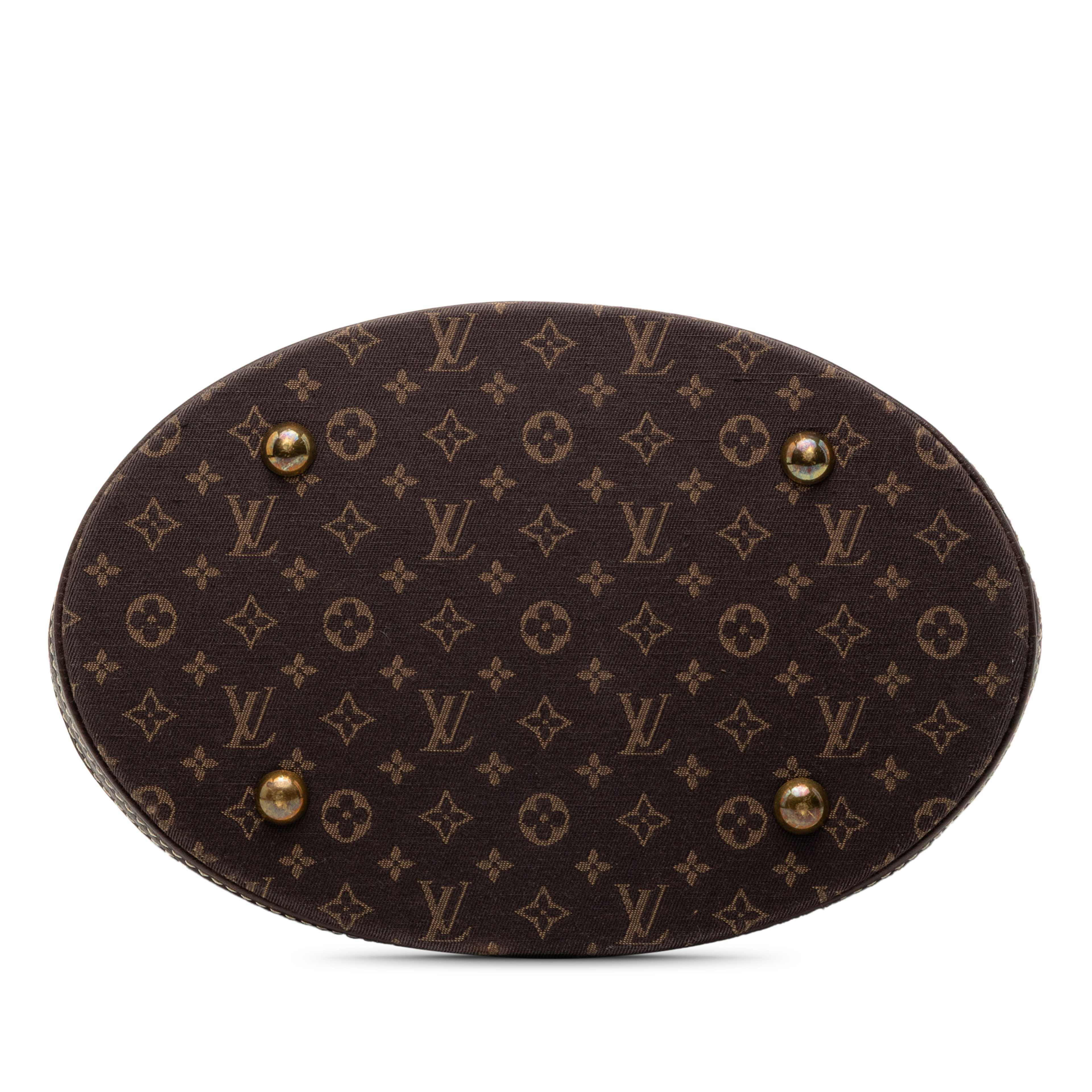 Louis Vuitton Monogram Mini Lin Bucket Pm, från Luxclusif, i färgen dark brown. Klicka för att öppna bilden i stort format
