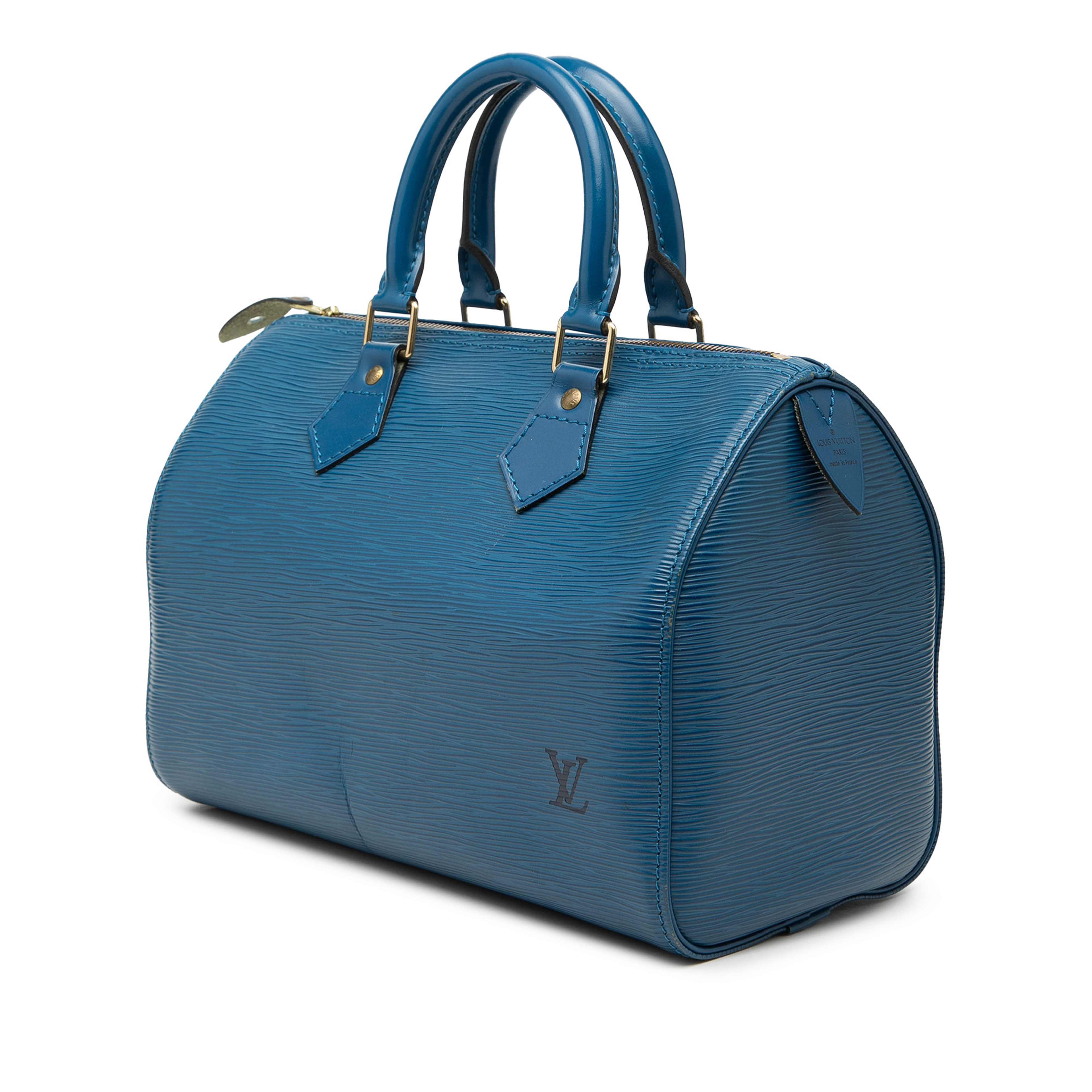 Louis Vuitton Epi Speedy 25, från Luxclusif, i färgen blue. Klicka för att öppna bilden i stort format