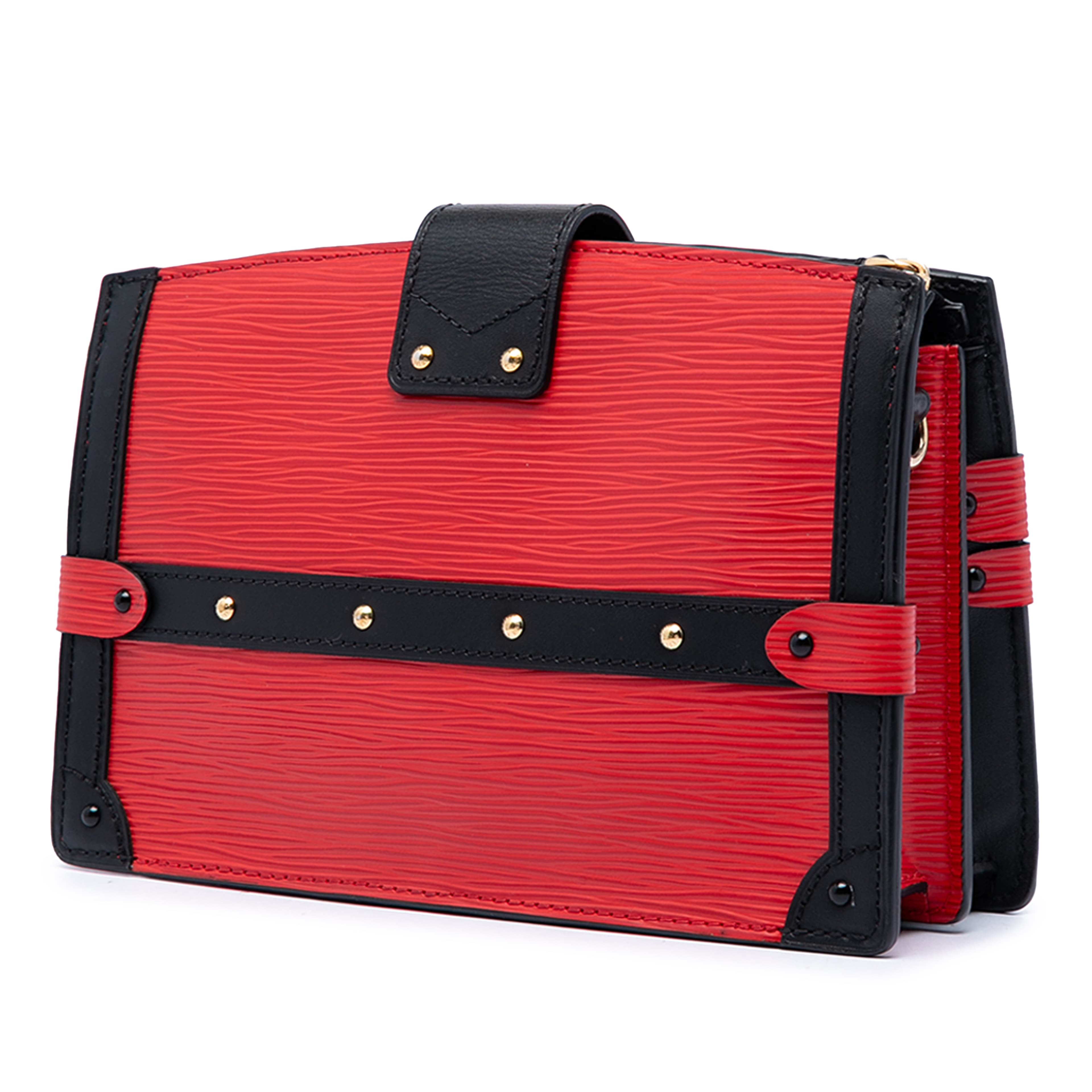 Louis Vuitton Epi Trunk Clutch, från Luxclusif, i färgen röd. Klicka för att öppna bilden i stort format