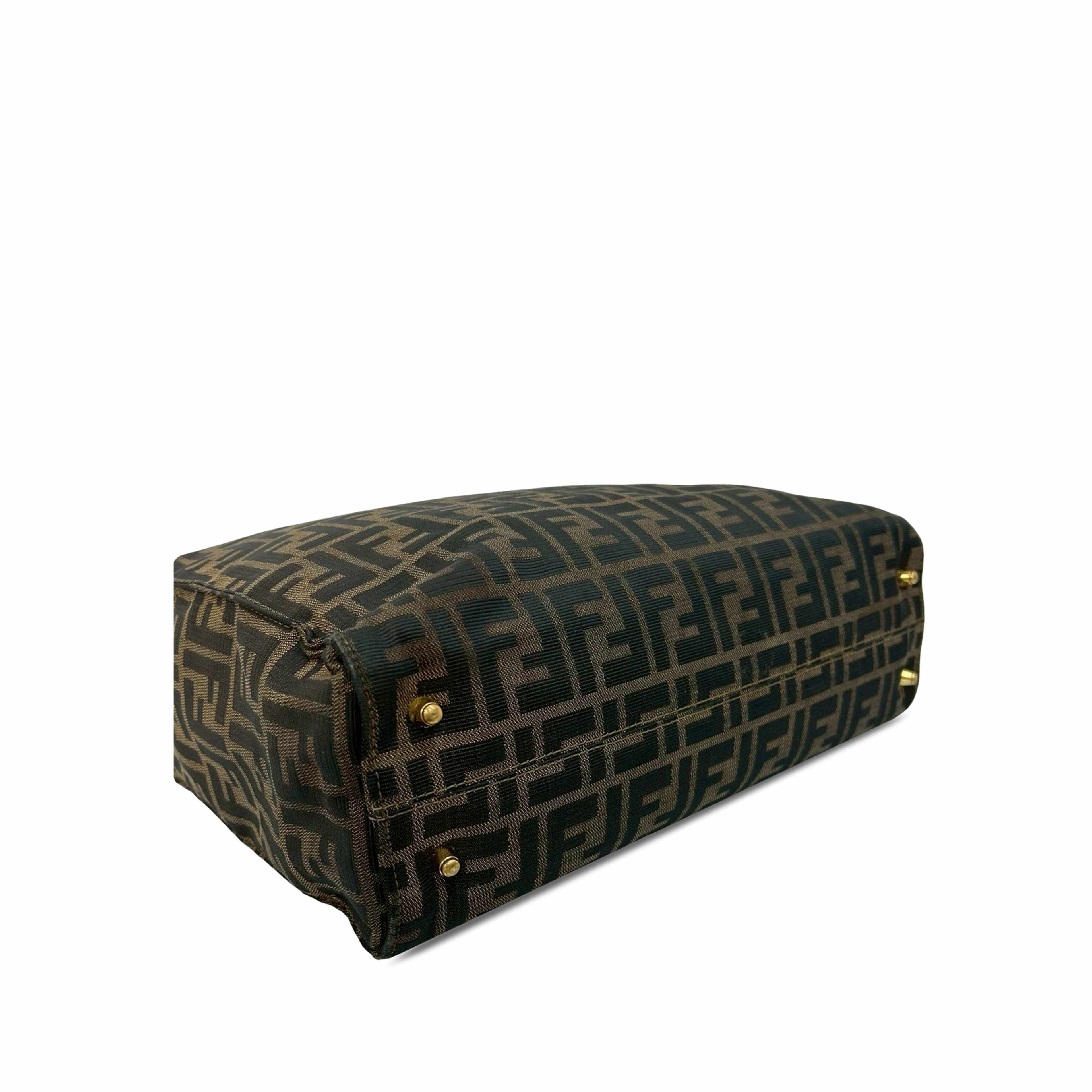 Fendi Zucca Canvas Twins Tote, från Luxclusif, i färgen brun. Klicka för att öppna bilden i stort format
