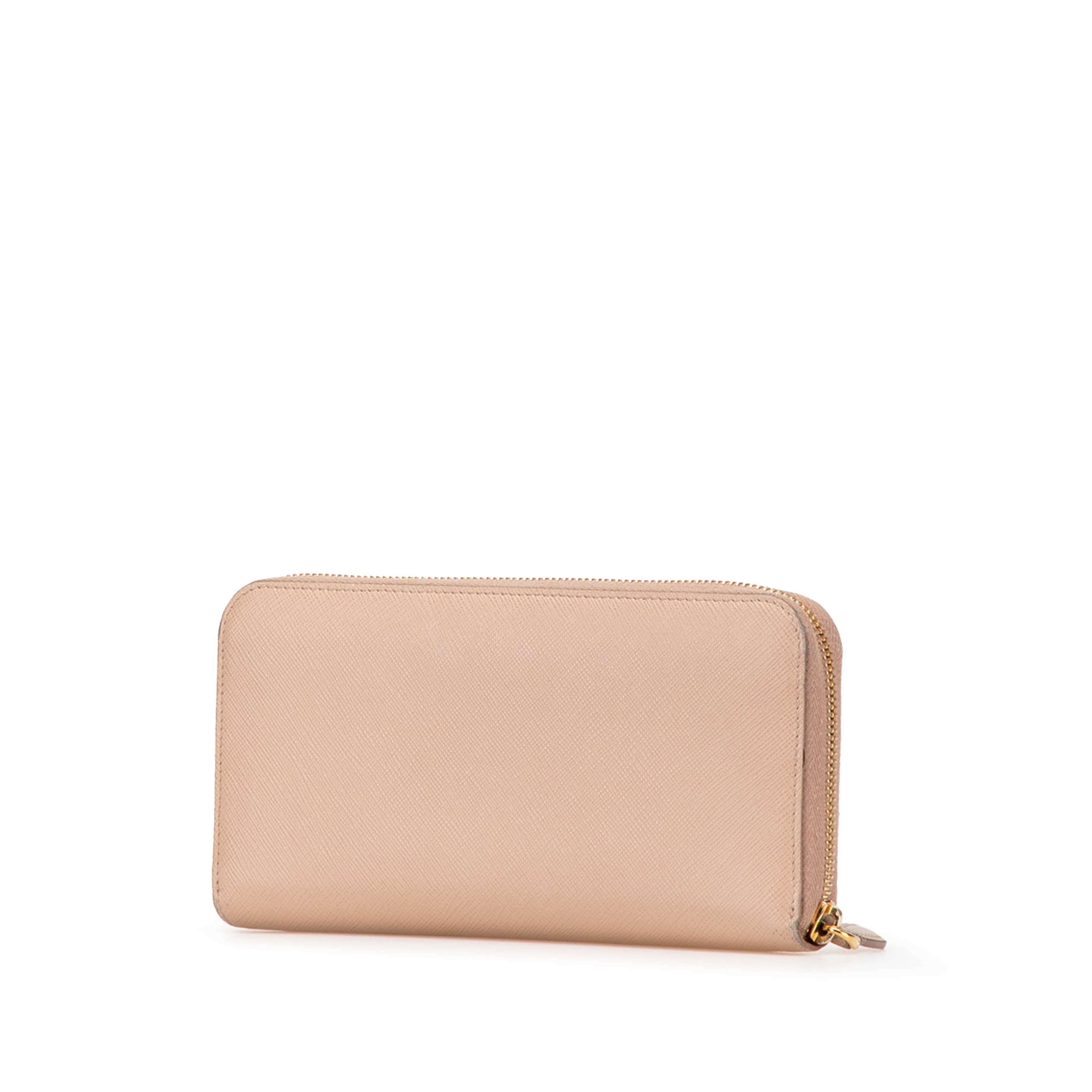 Prada Large Saffiano Zip Around Long Wallet