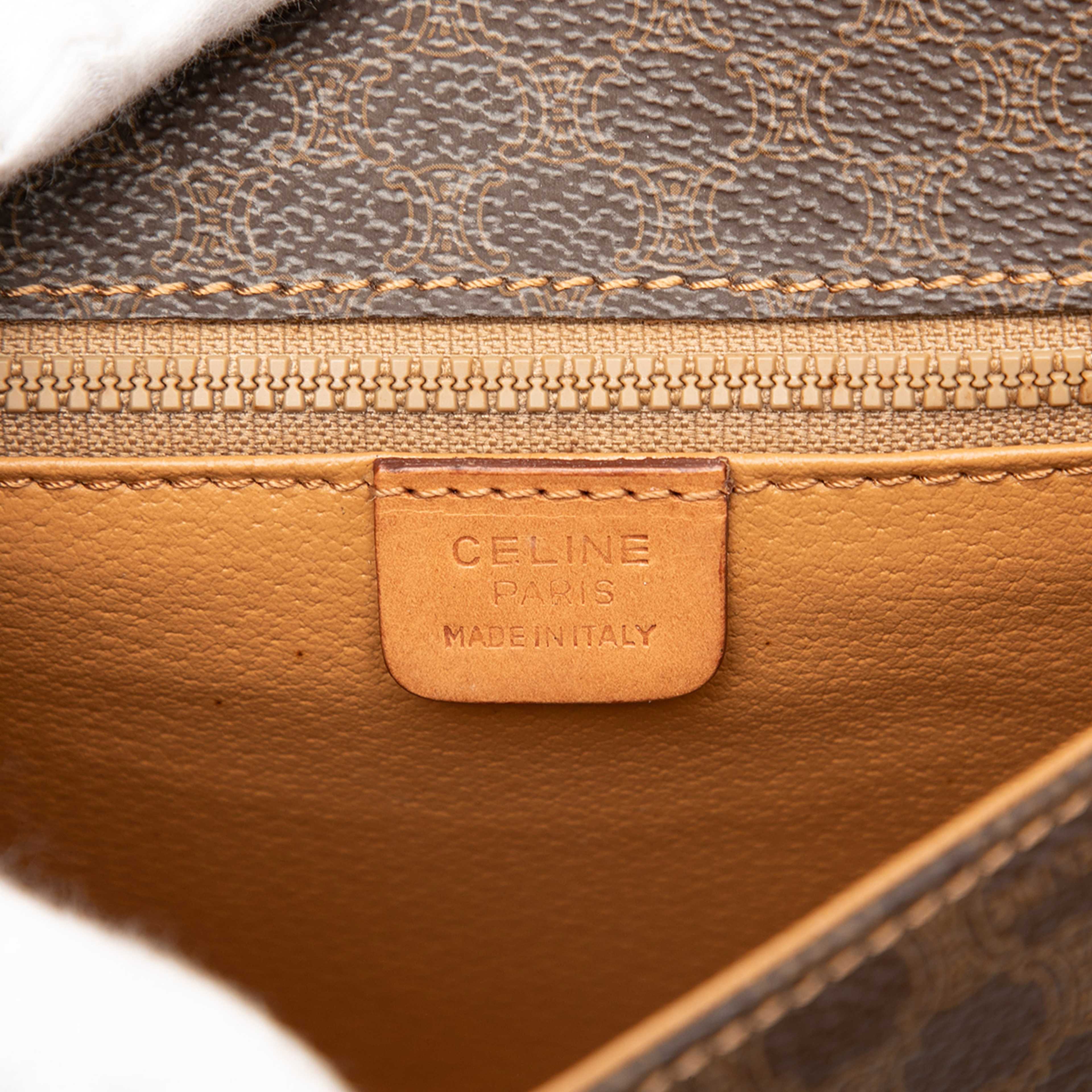 Celine Macadam Coated Canvas Crossbody, från Luxclusif, i färgen brown. Klicka för att öppna bilden i stort format