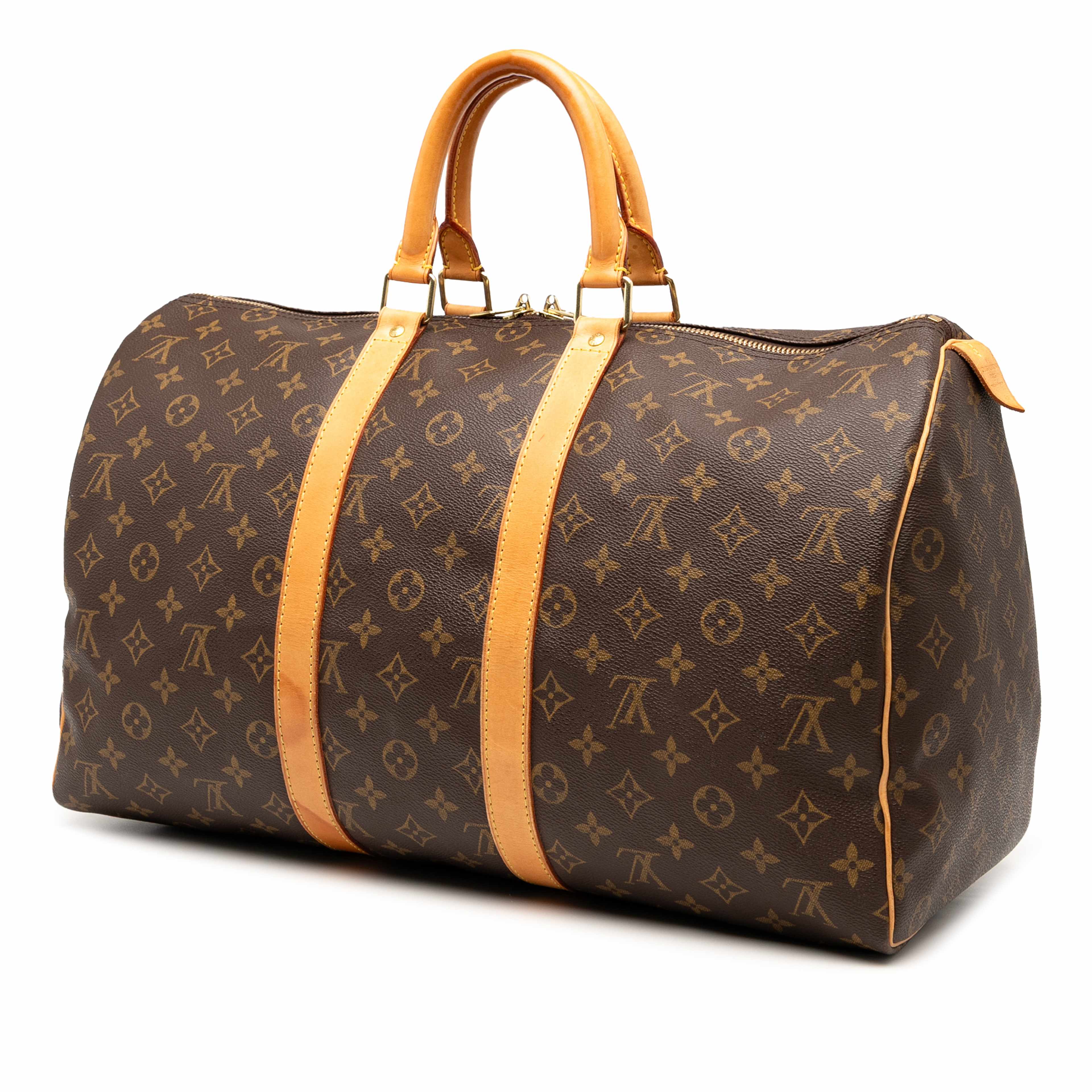 Louis Vuitton Monogram Keepall 45, från Luxclusif, i färgen brown. Klicka för att öppna bilden i stort format