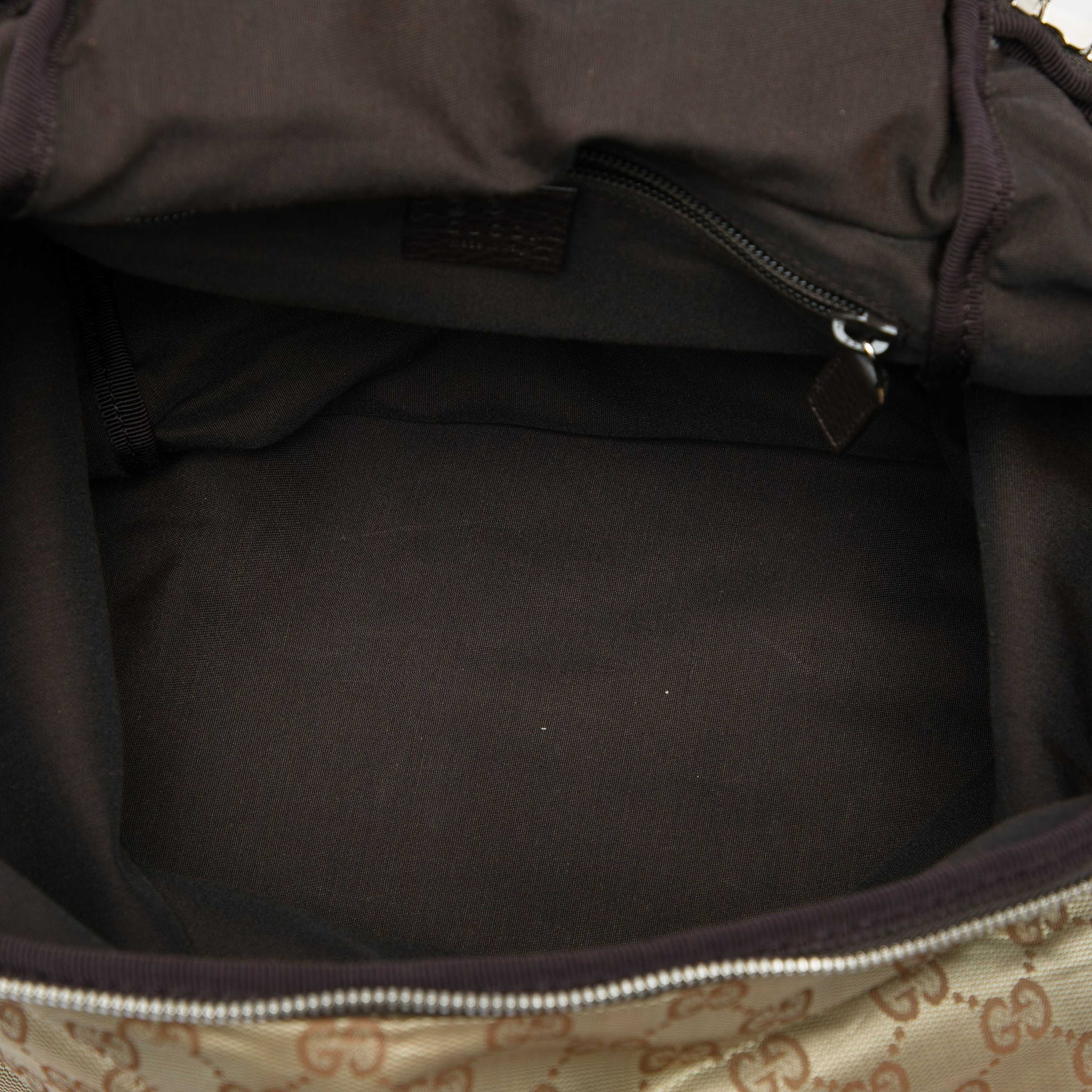 Gucci Gg Nylon Backpack Xl, från Luxclusif, i färgen beige. Klicka för att öppna bilden i stort format