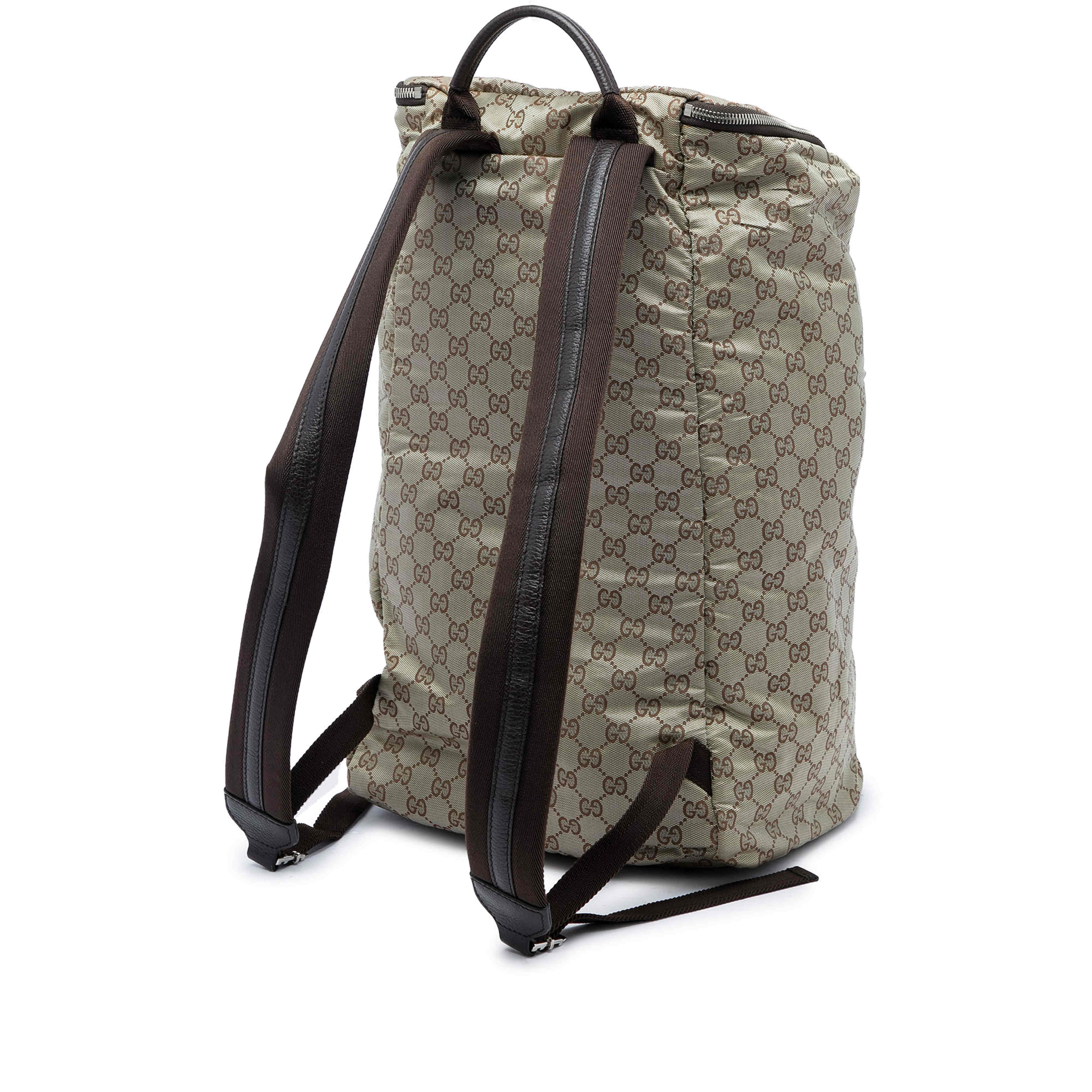 Gucci Gg Nylon Backpack Xl, från Luxclusif, i färgen beige. Klicka för att öppna bilden i stort format
