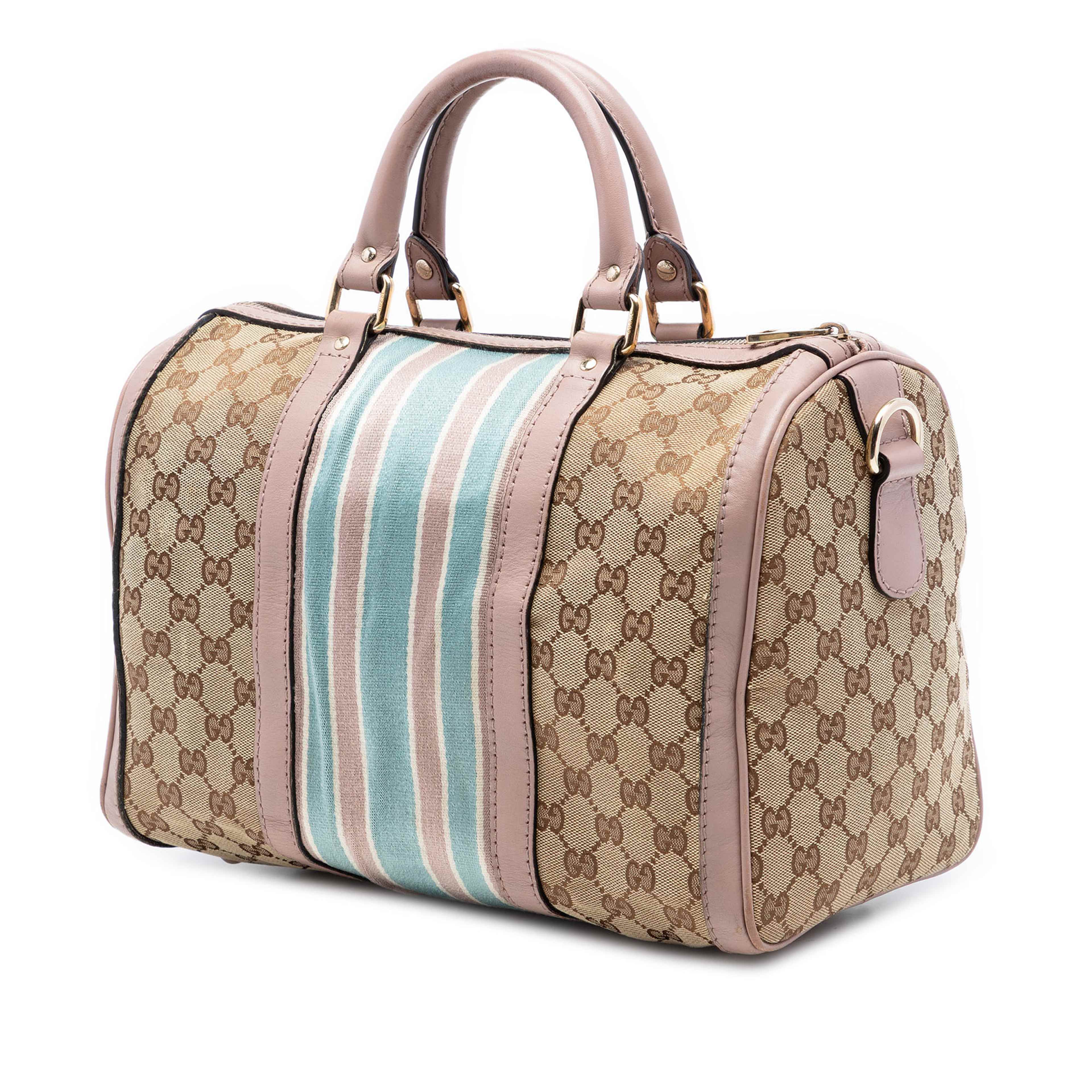 Gucci Medium Gg Canvas Web Joy Boston Bag, från Luxclusif, i färgen beige. Klicka för att öppna bilden i stort format