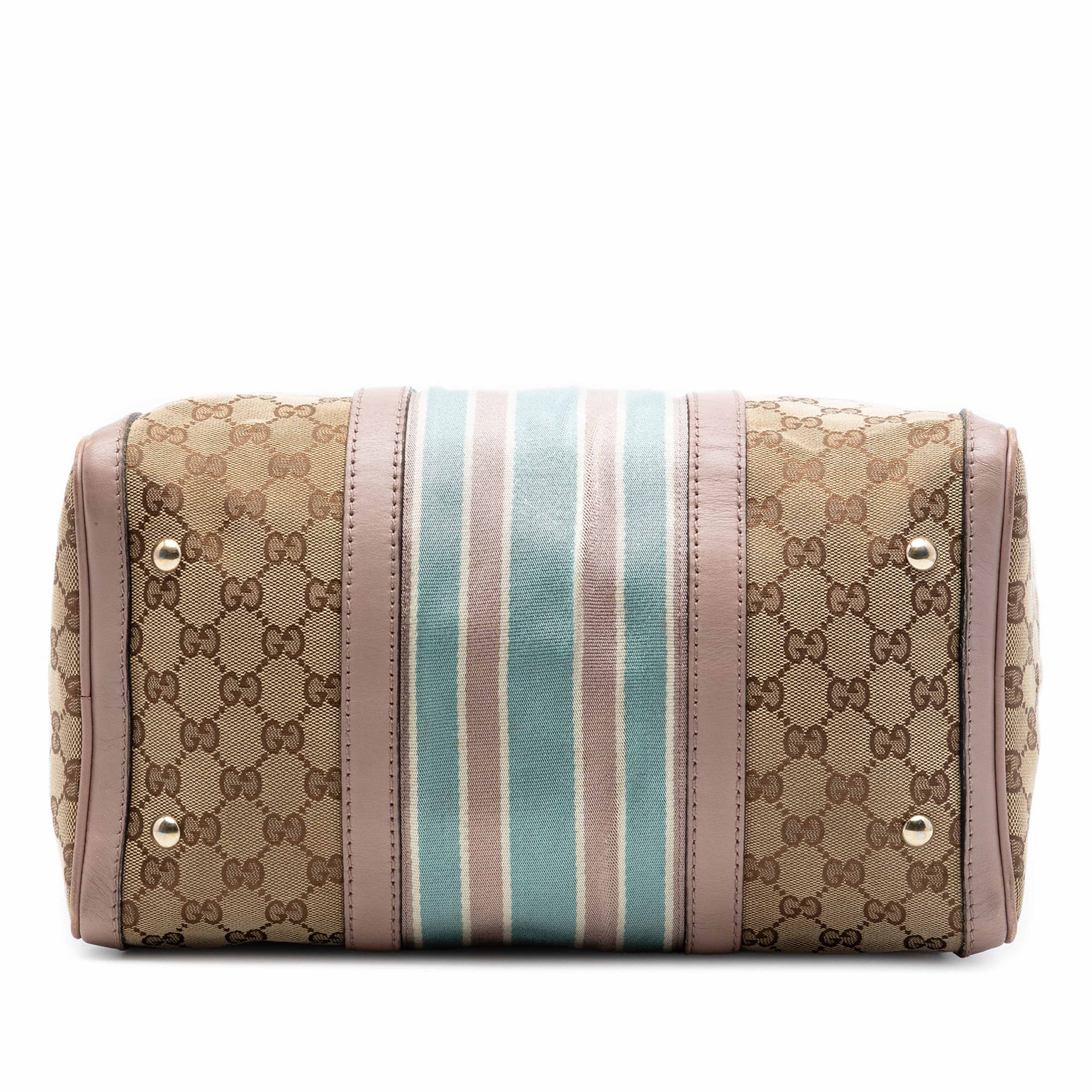 Gucci Medium Gg Canvas Web Joy Boston Bag, från Luxclusif, i färgen beige. Klicka för att öppna bilden i stort format