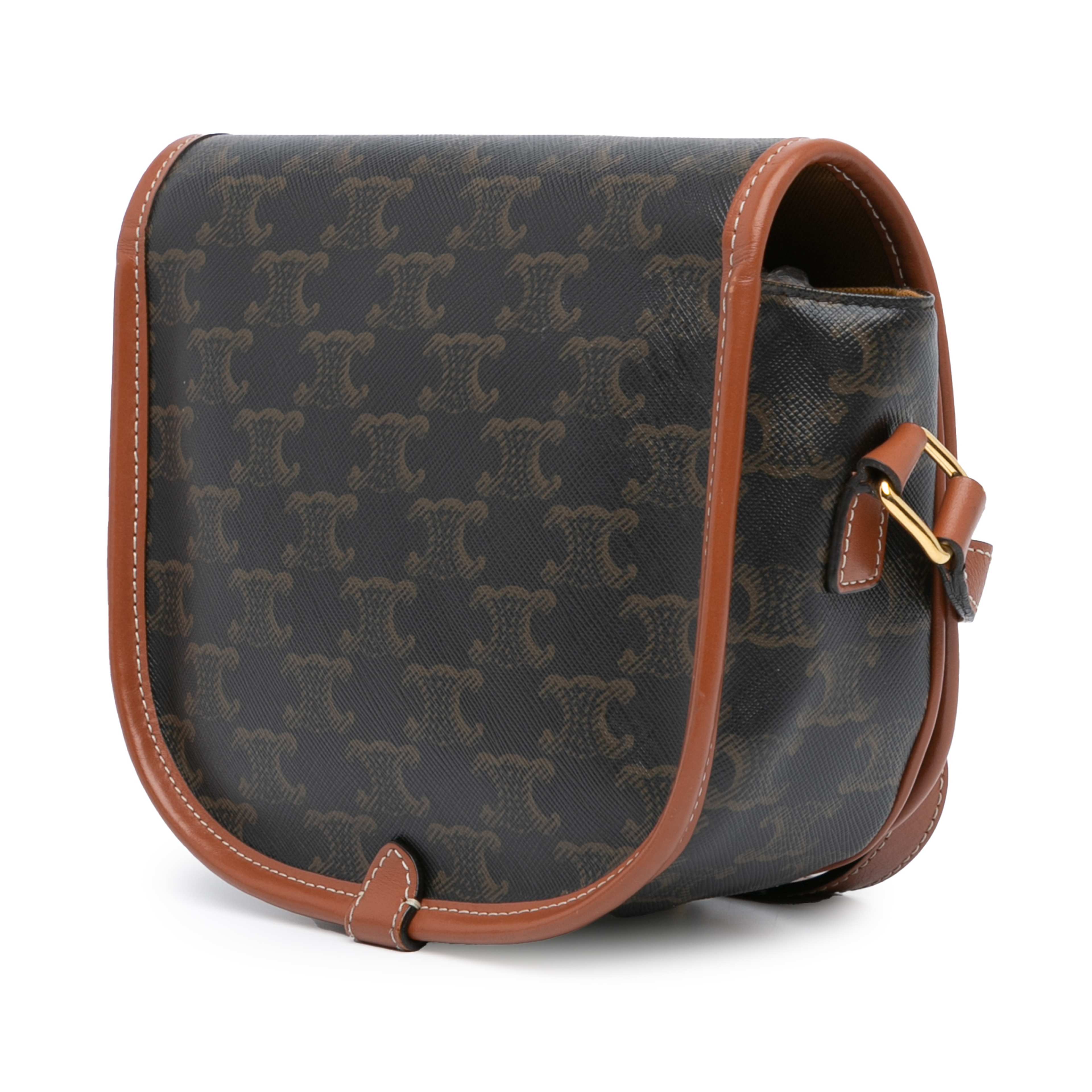 Celine Medium Triomphe Coated Canvas Folco Crossbody