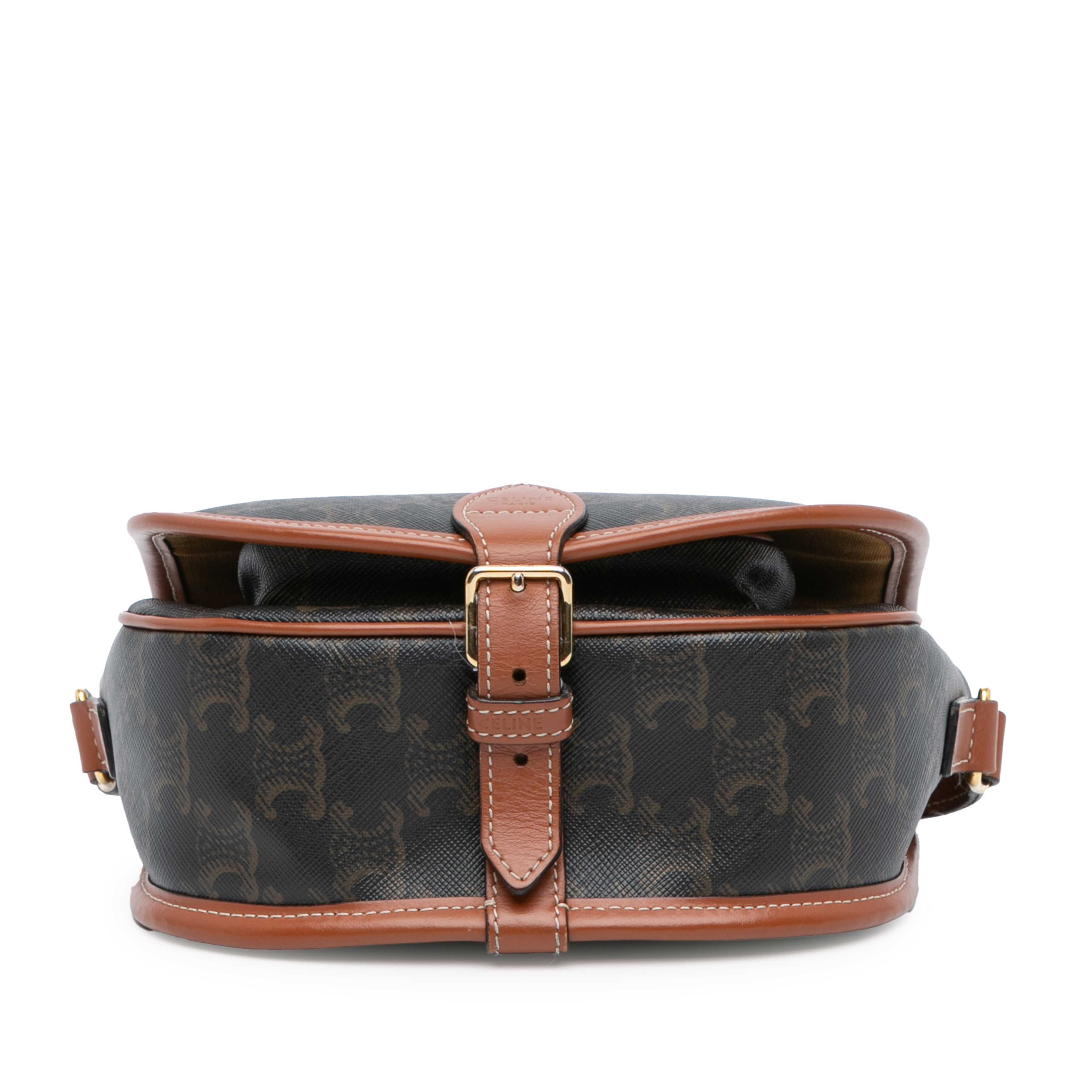 Celine Medium Triomphe Coated Canvas Folco Crossbody