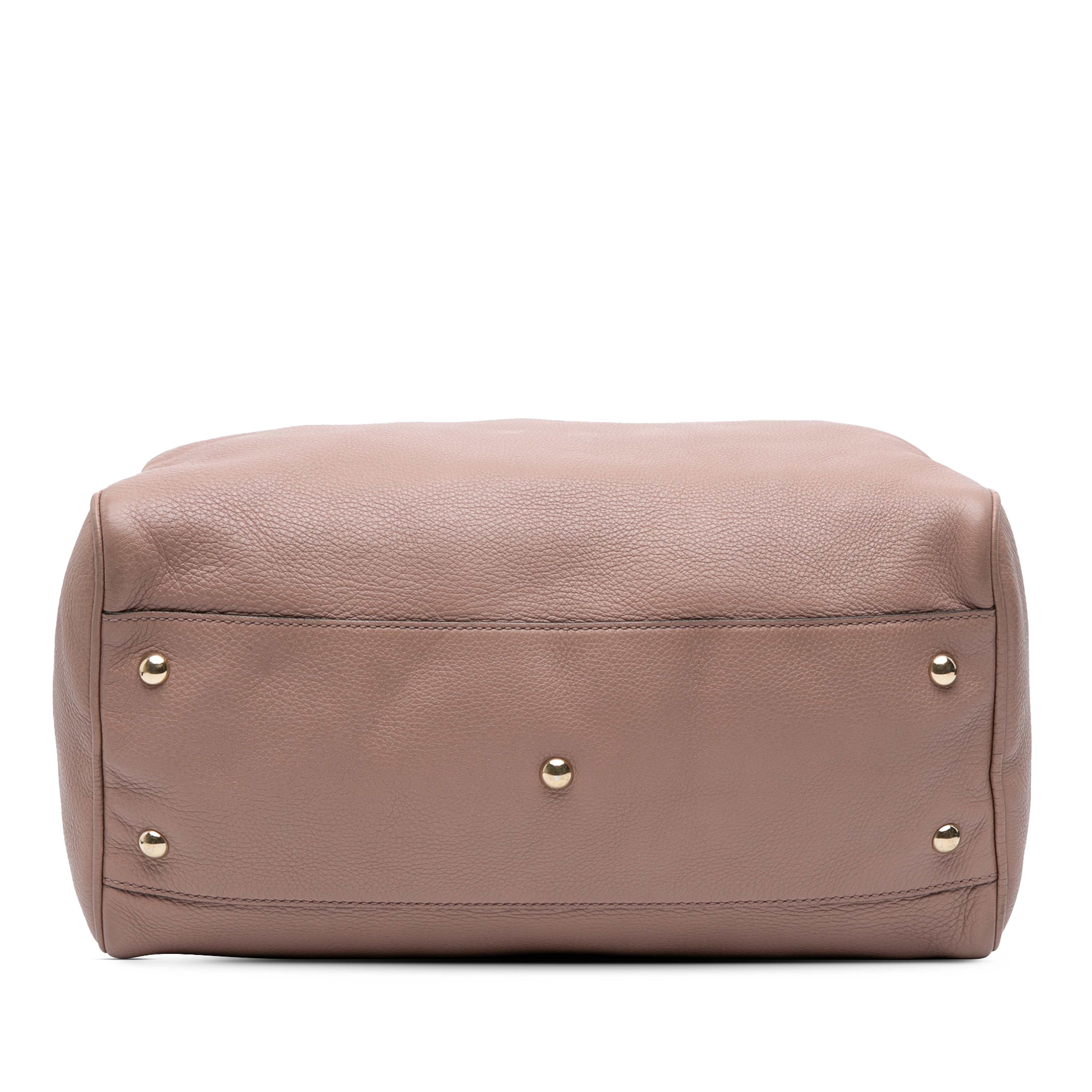 Gucci Calfskin Bamboo Shopper Boston Bag