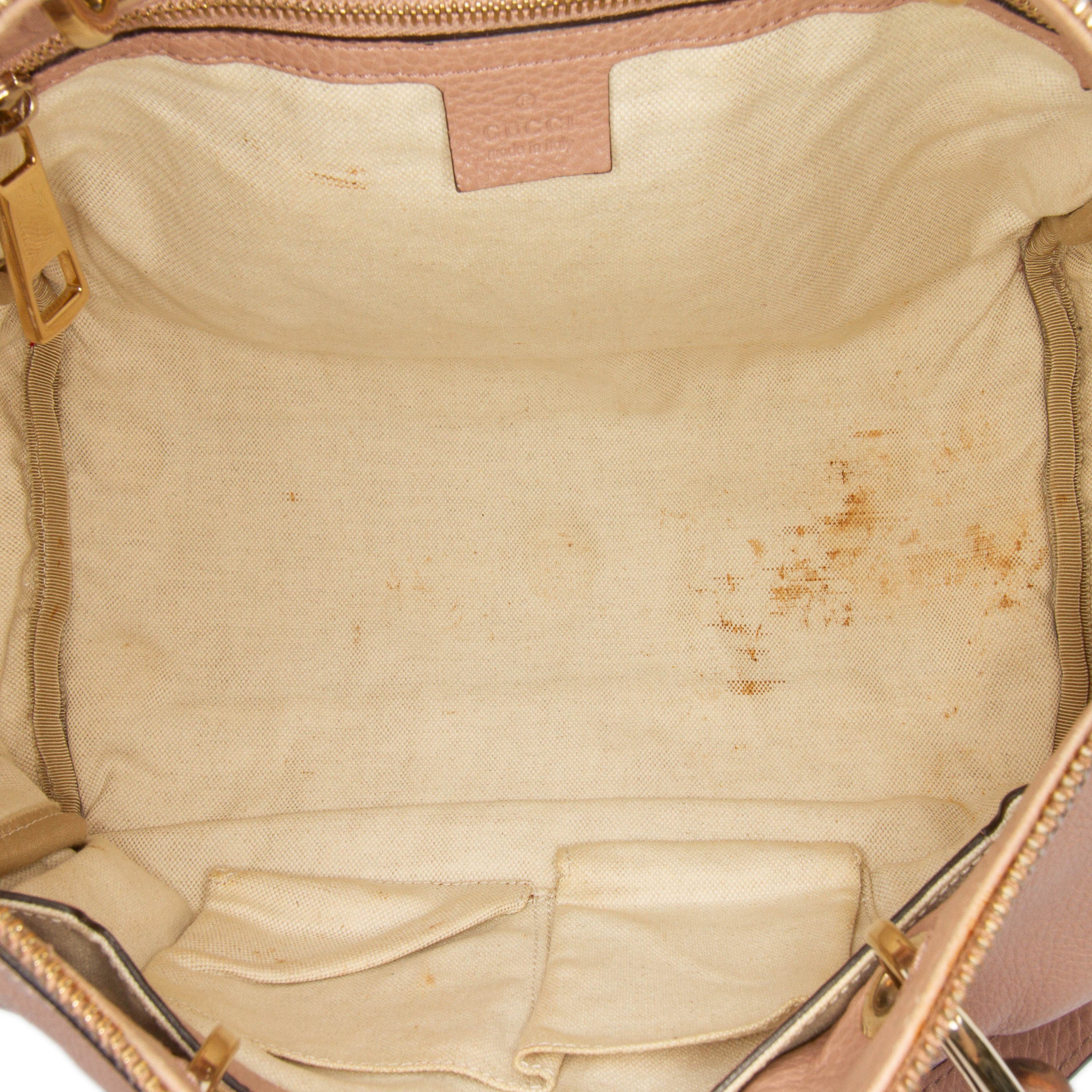 Gucci Calfskin Bamboo Shopper Boston Bag