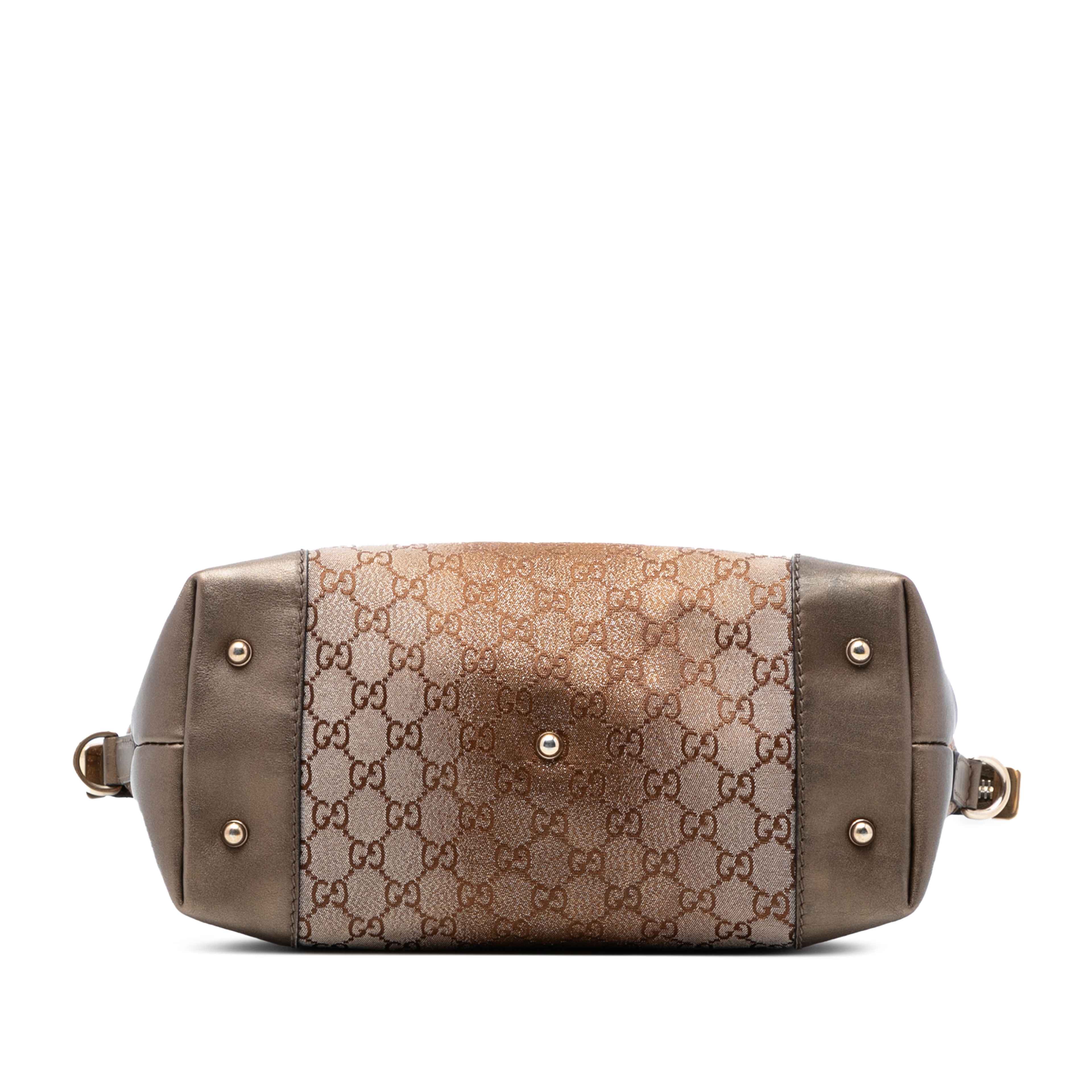 Gucci Gg Lurex Heart Bit Satchel, från Luxclusif, i färgen bronze. Klicka för att öppna bilden i stort format