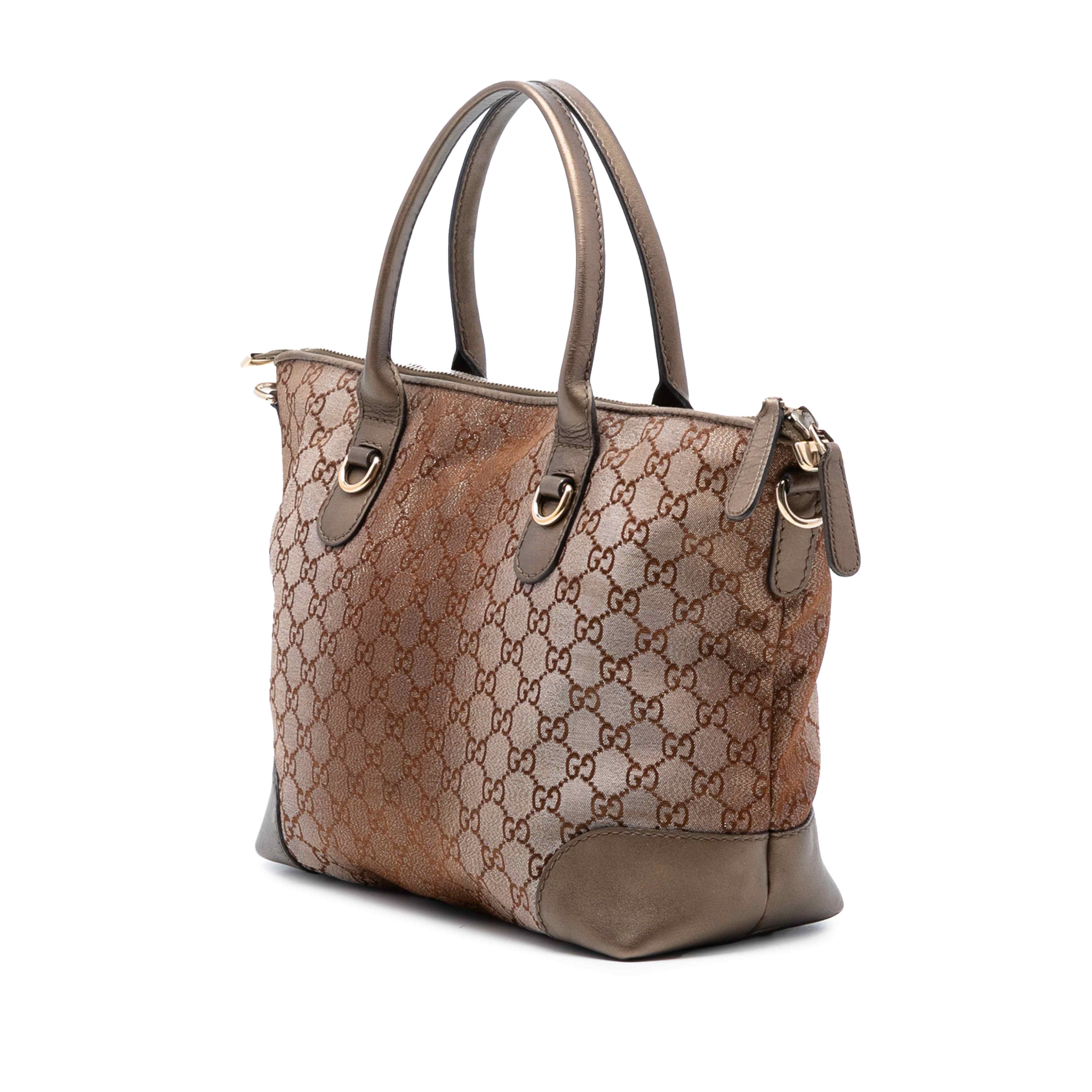 Gucci Gg Lurex Heart Bit Satchel, från Luxclusif, i färgen bronze. Klicka för att öppna bilden i stort format