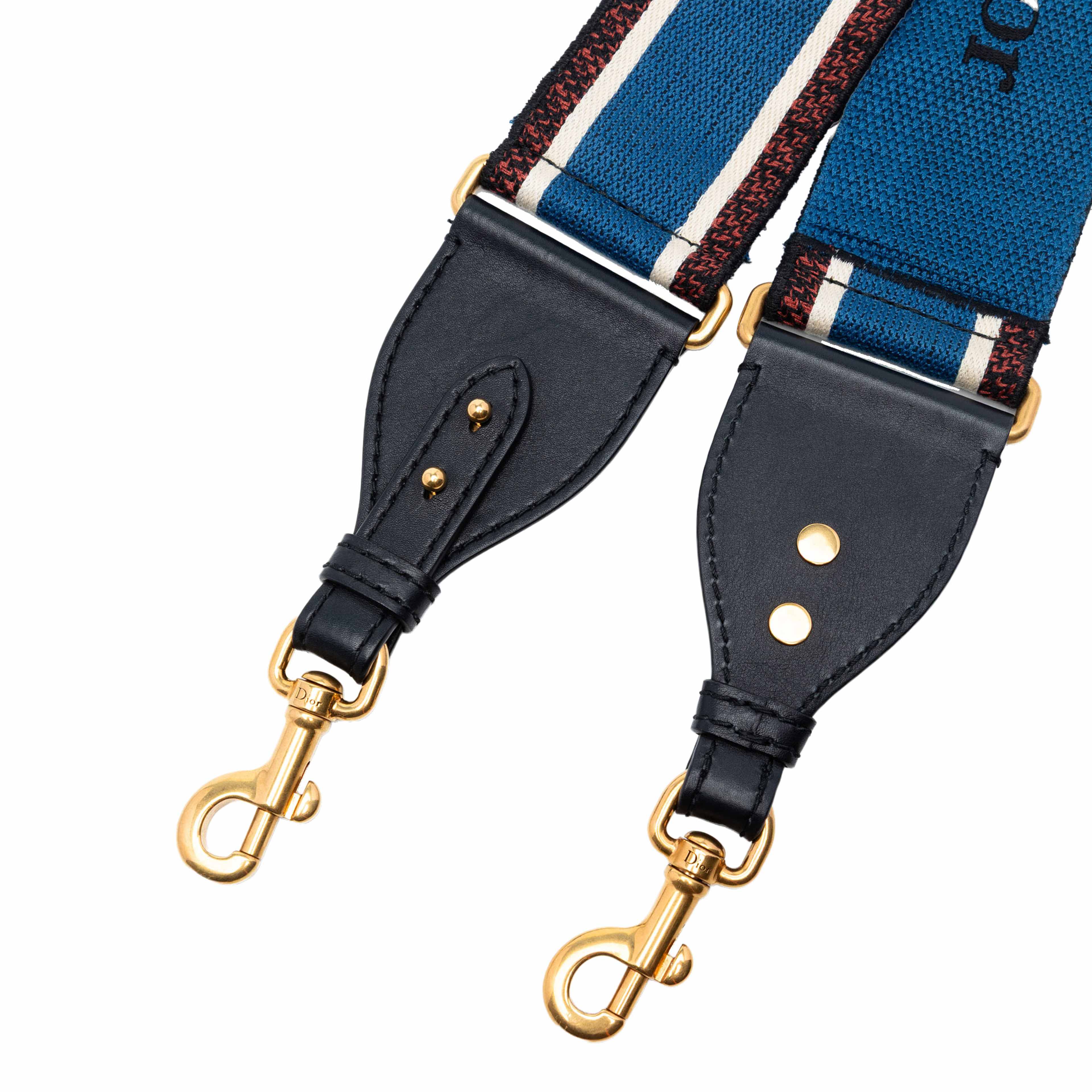 Dior Embroidered Canvas Bag Strap, från Luxclusif, i färgen blå. Klicka för att öppna bilden i stort format