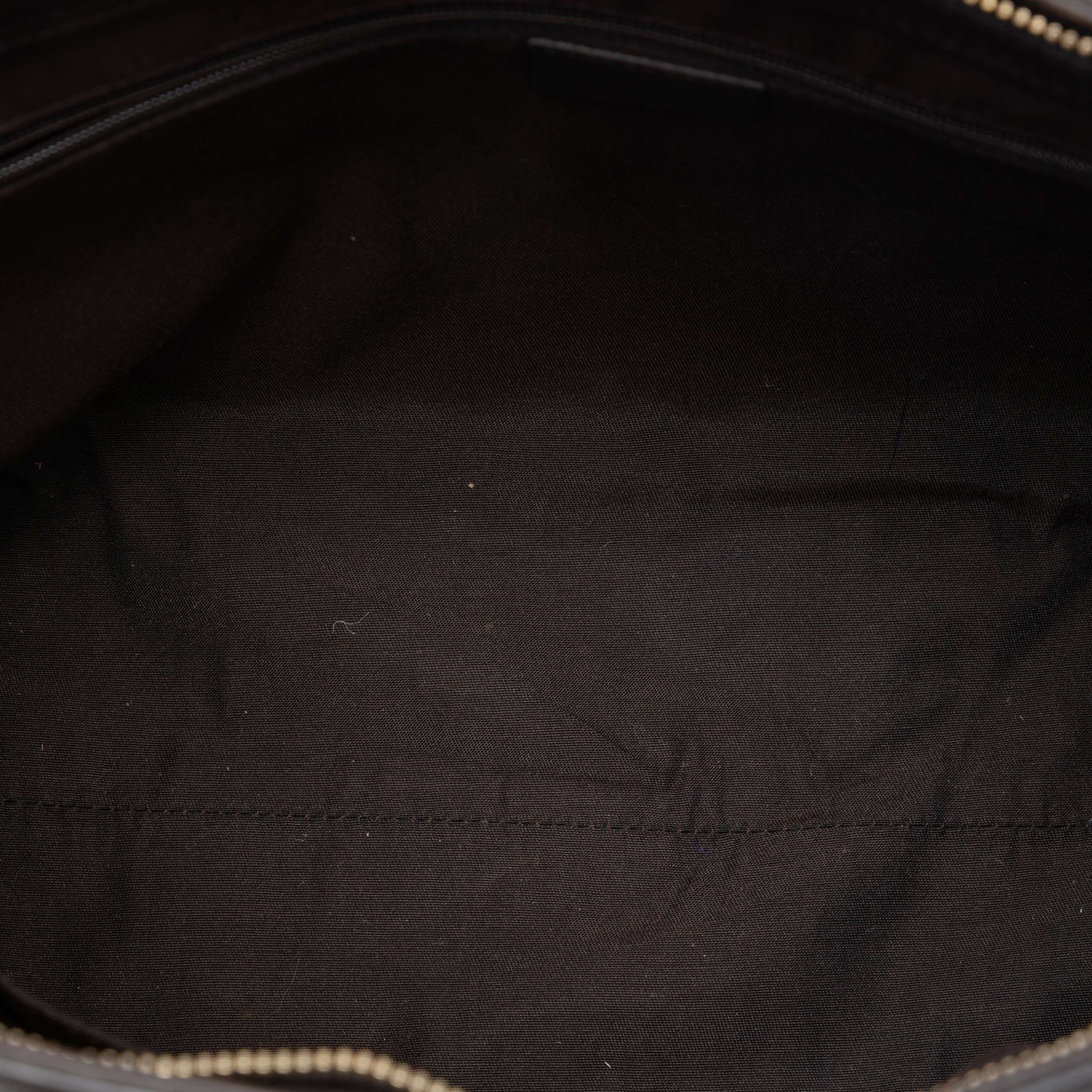 Gucci Leather Bamboo Tassel Satchel, från Luxclusif, i färgen dark brown. Klicka för att öppna bilden i stort format