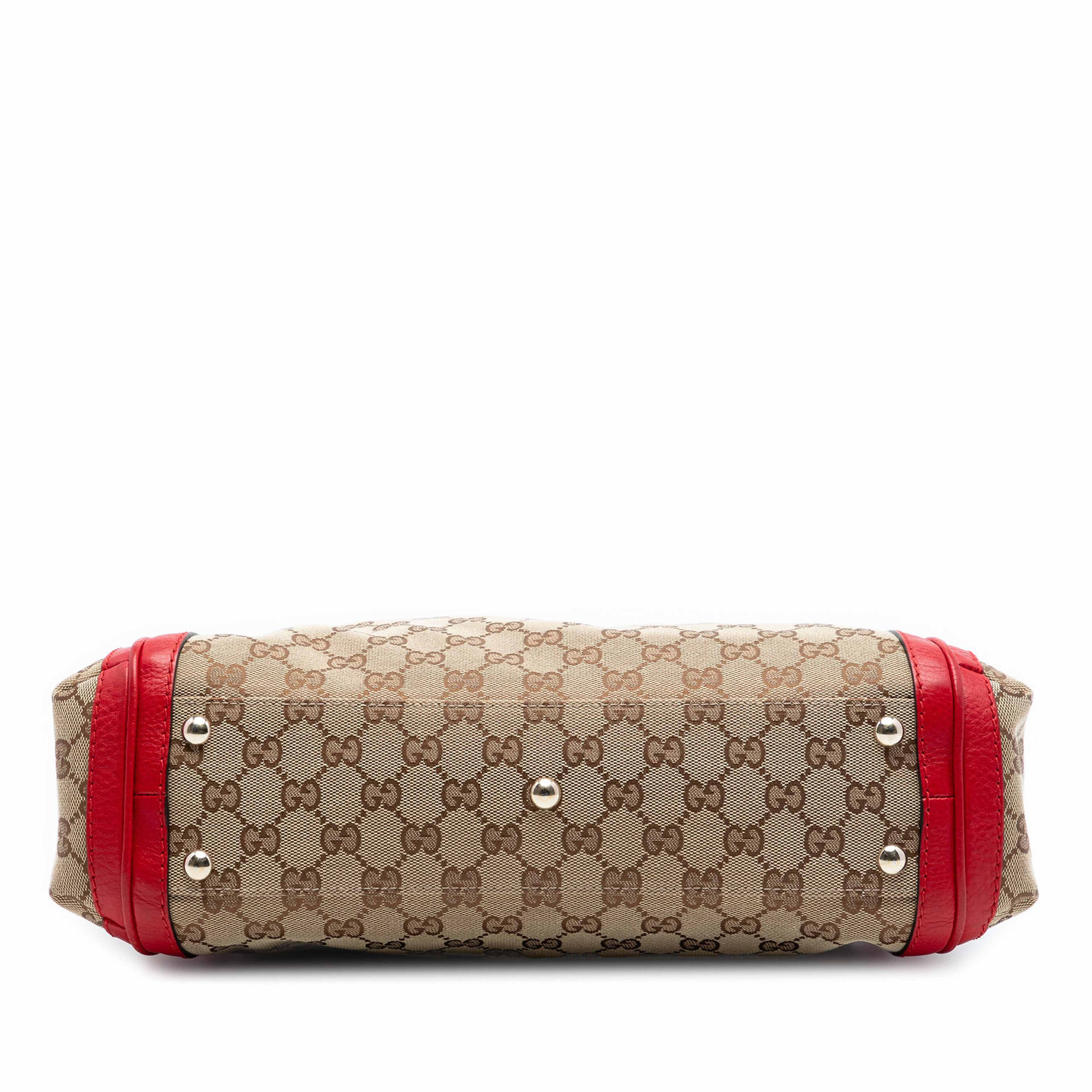 Gucci Gg Canvas Bella Satchel, från Luxclusif, i färgen beige. Klicka för att öppna bilden i stort format