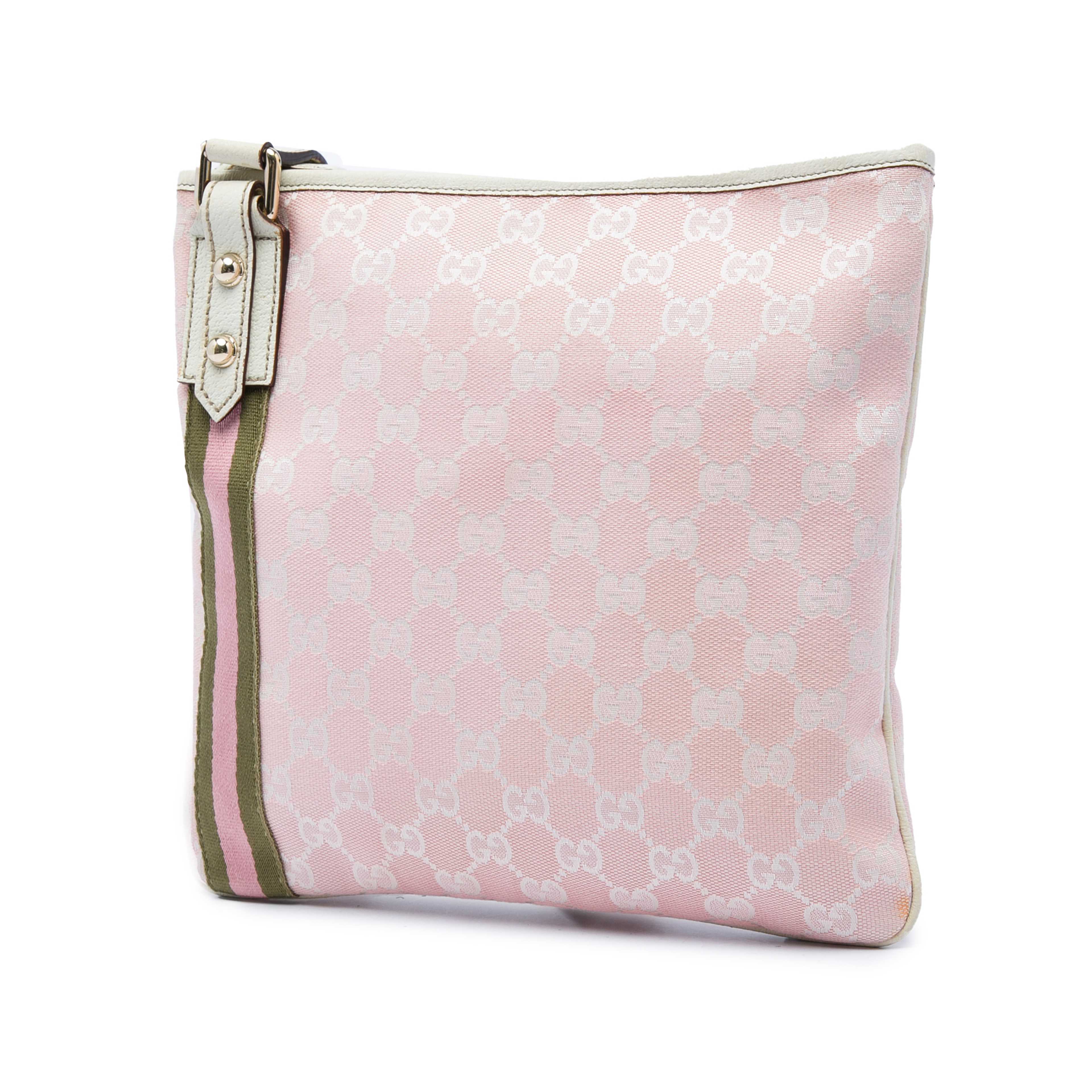 Gucci Gg Canvas Web Jolicoeur Crossbody, från Luxclusif, i färgen rosa. Klicka för att öppna bilden i stort format
