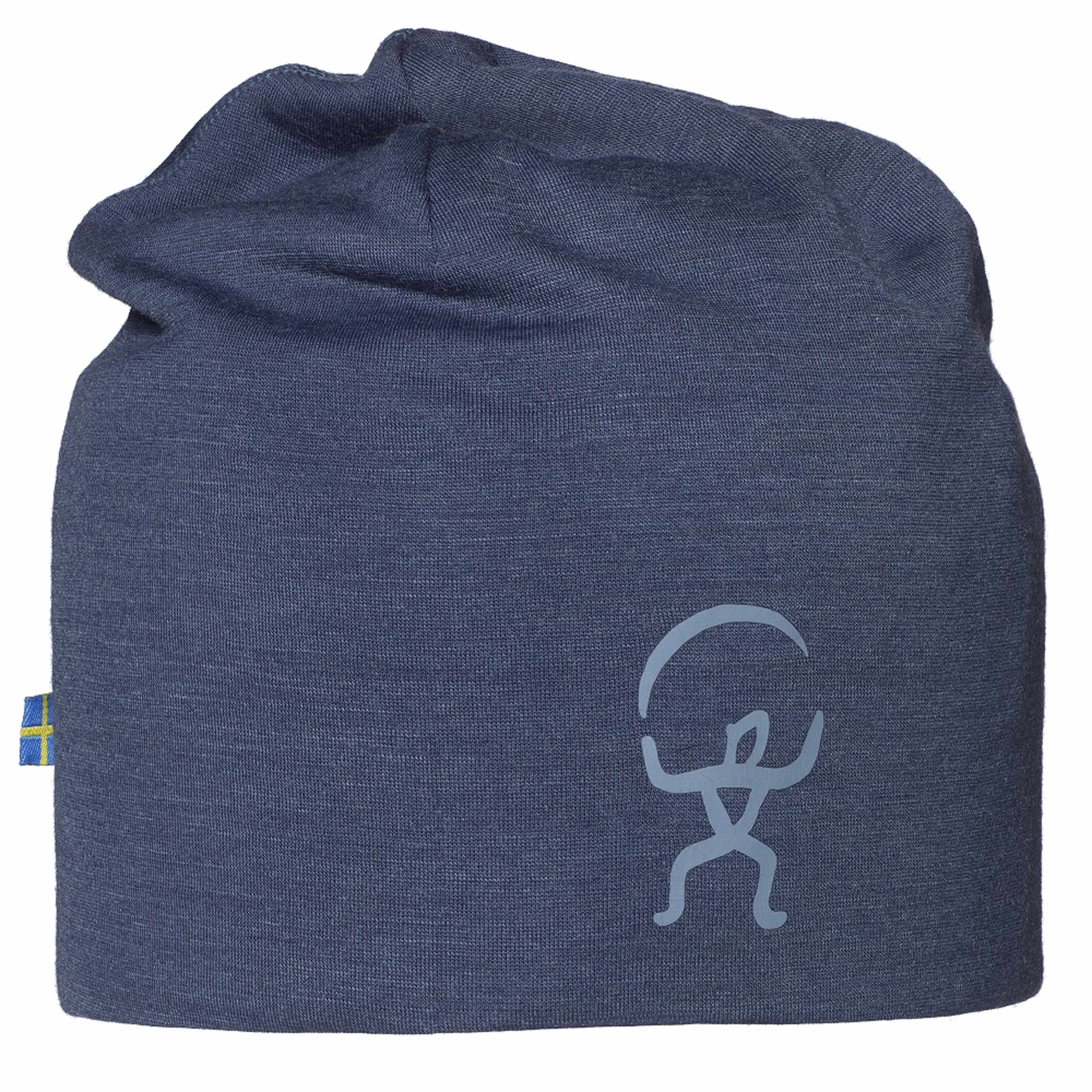 Husky Beanie, från ISBJÖRN of Sweden, i färgen denim. Klicka för att öppna bilden i stort format