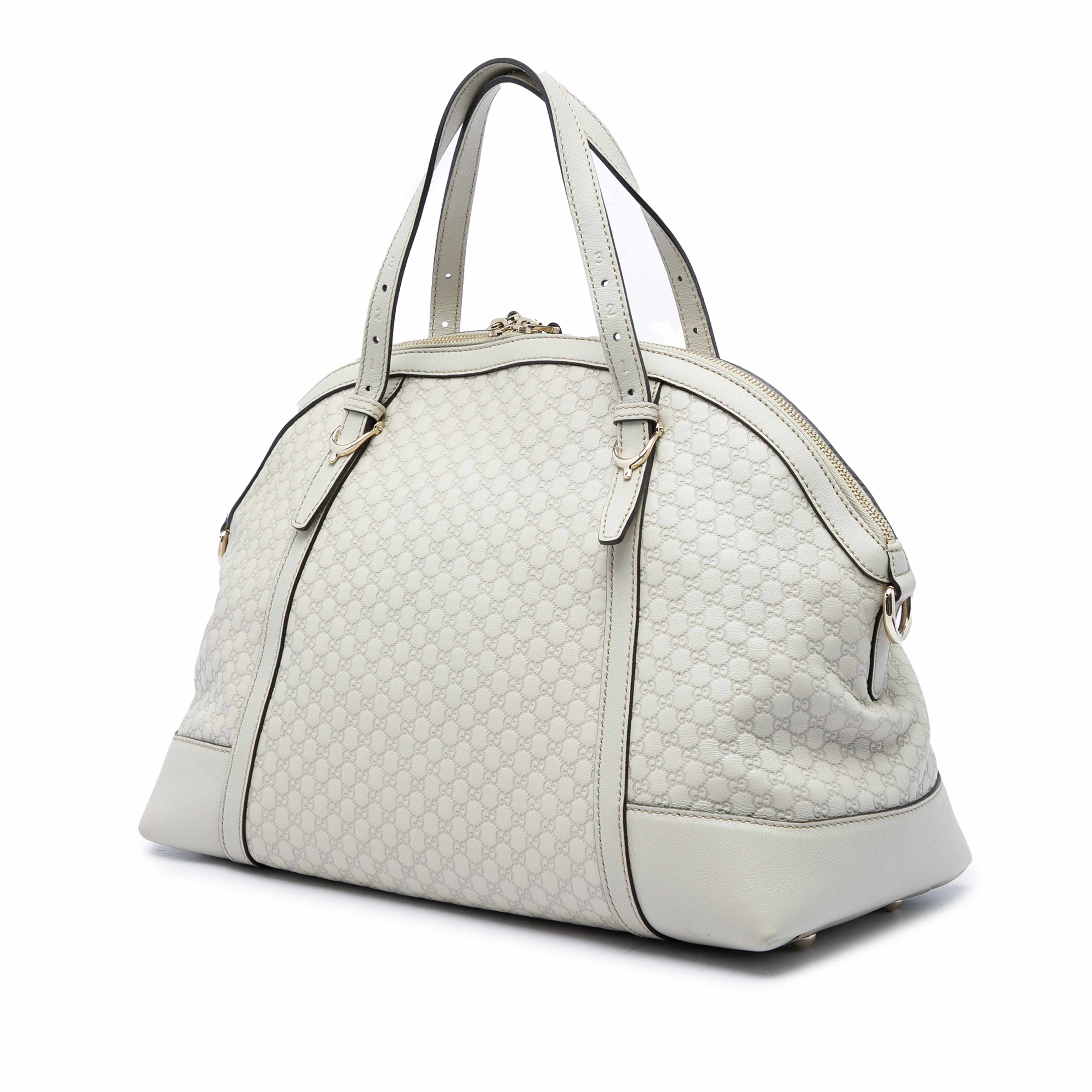 Gucci Large Microguccissima Nice Dome Satchel, från Luxclusif, i färgen vit. Klicka för att öppna bilden i stort format