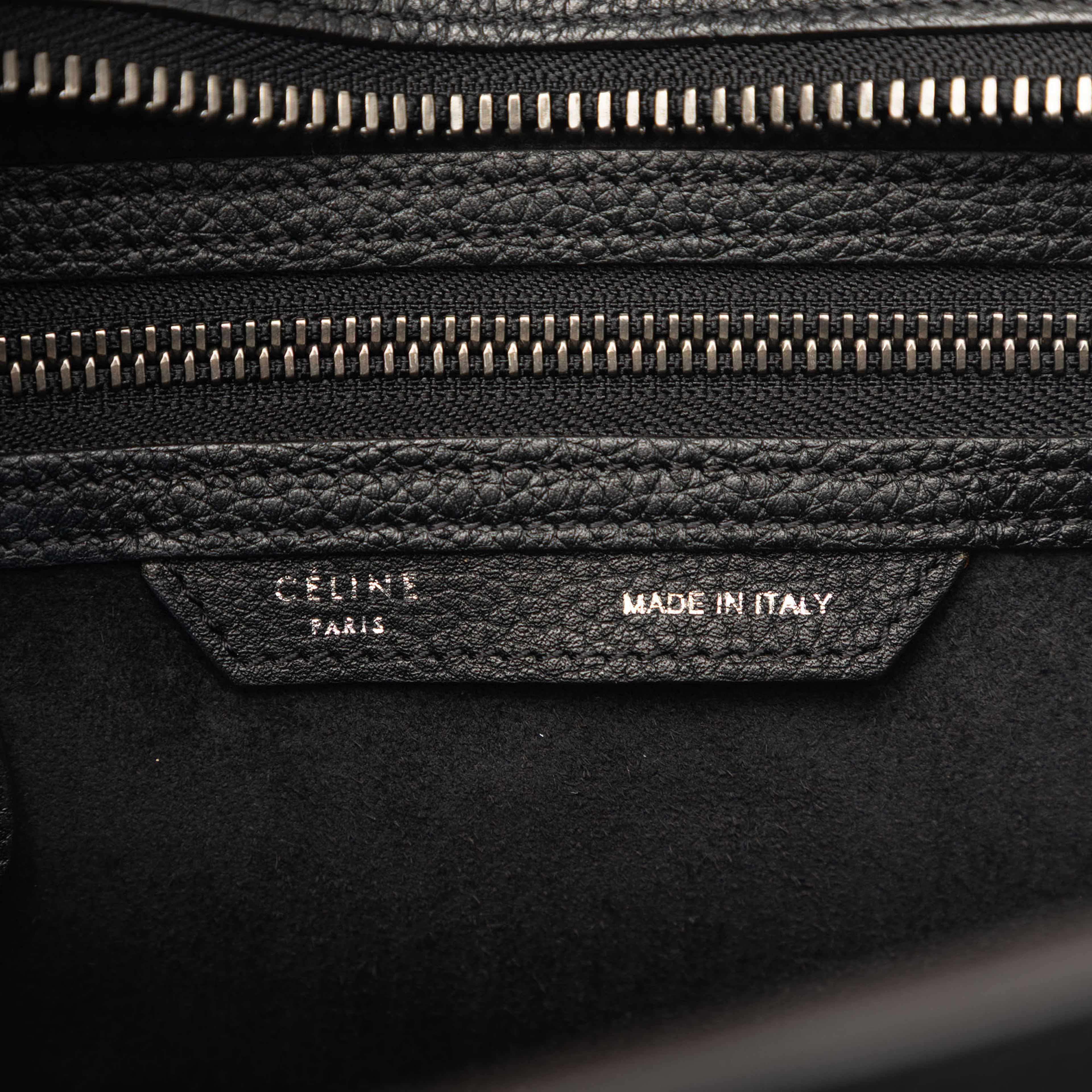 Celine Micro Drummed Calfskin Luggage Tote, från Luxclusif, i färgen black. Klicka för att öppna bilden i stort format