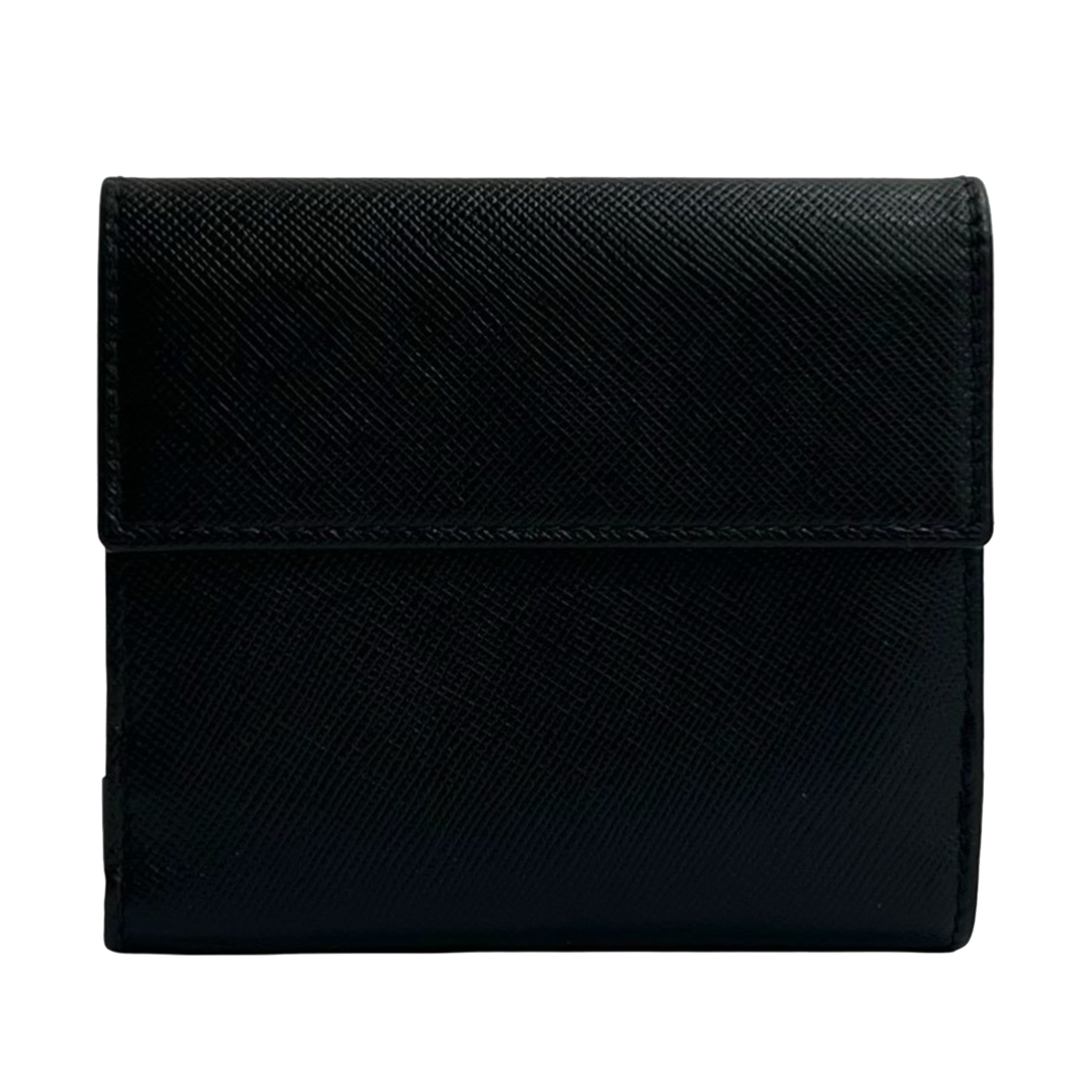 Prada Saffiano Trifold Wallet, från Luxclusif, i färgen svart. Klicka för att öppna bilden i stort format