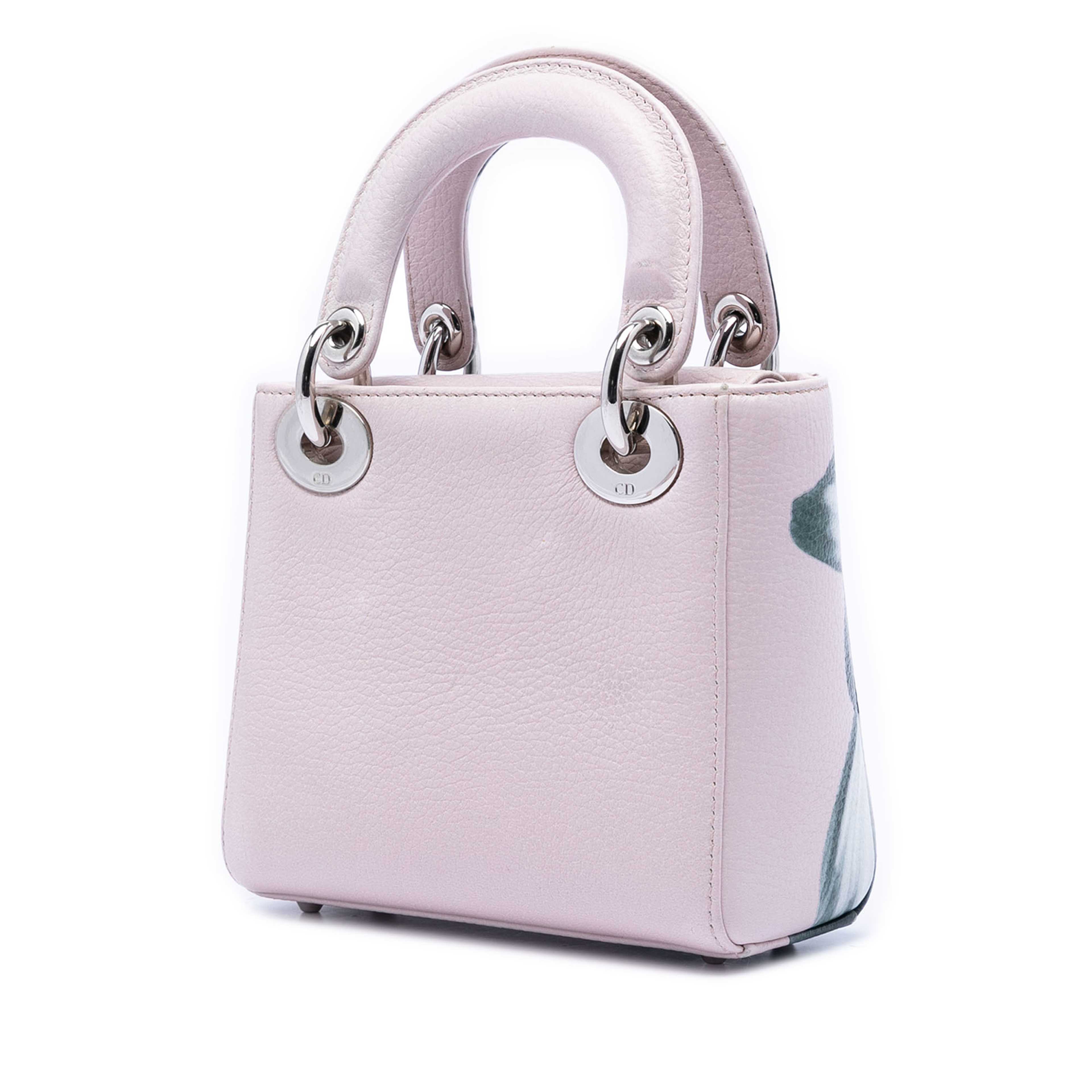 Dior Mini Deerskin Floral Printed Lady Dior, från Luxclusif, i färgen rosa. Klicka för att öppna bilden i stort format