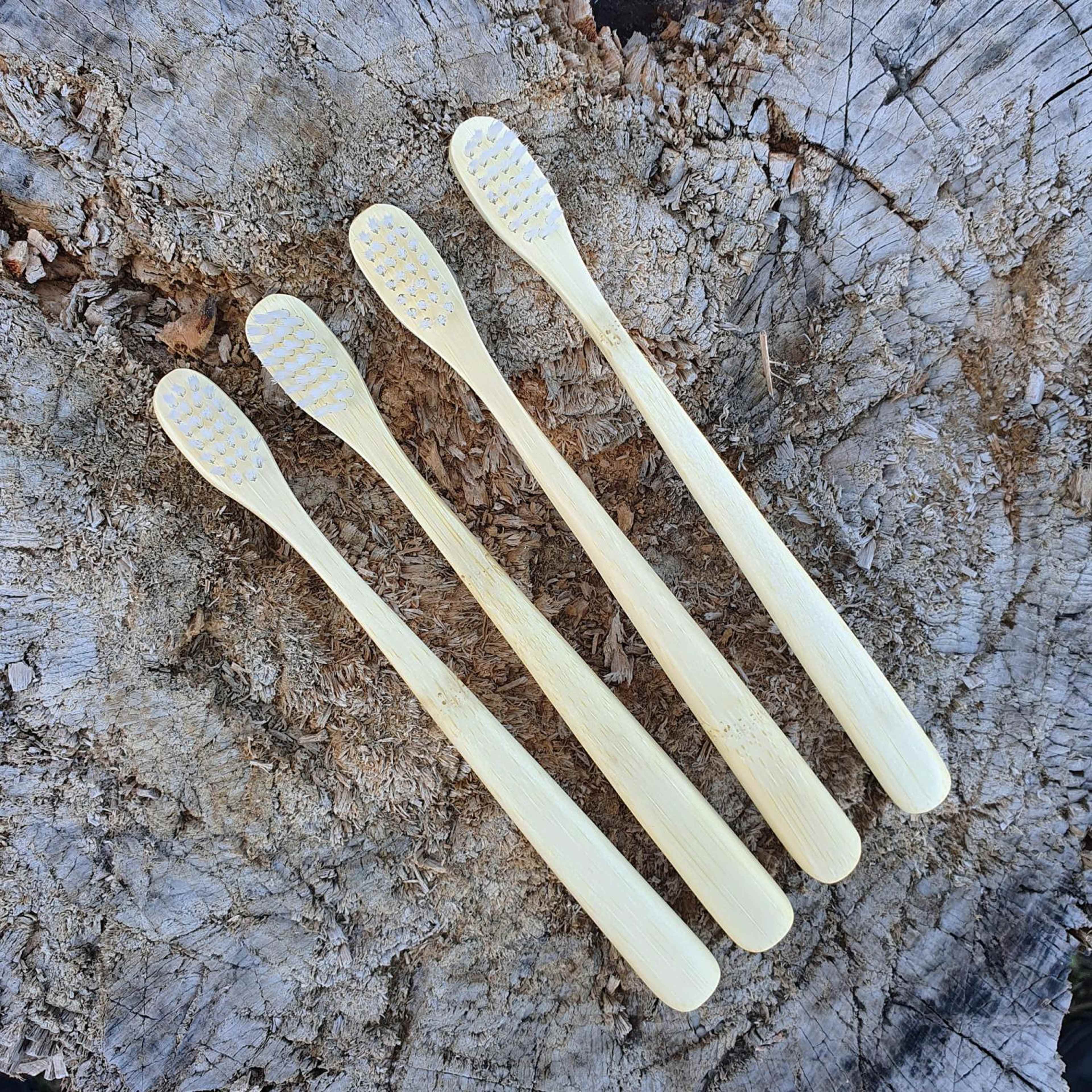 Barntandborstar Bambu Natur 4-pack