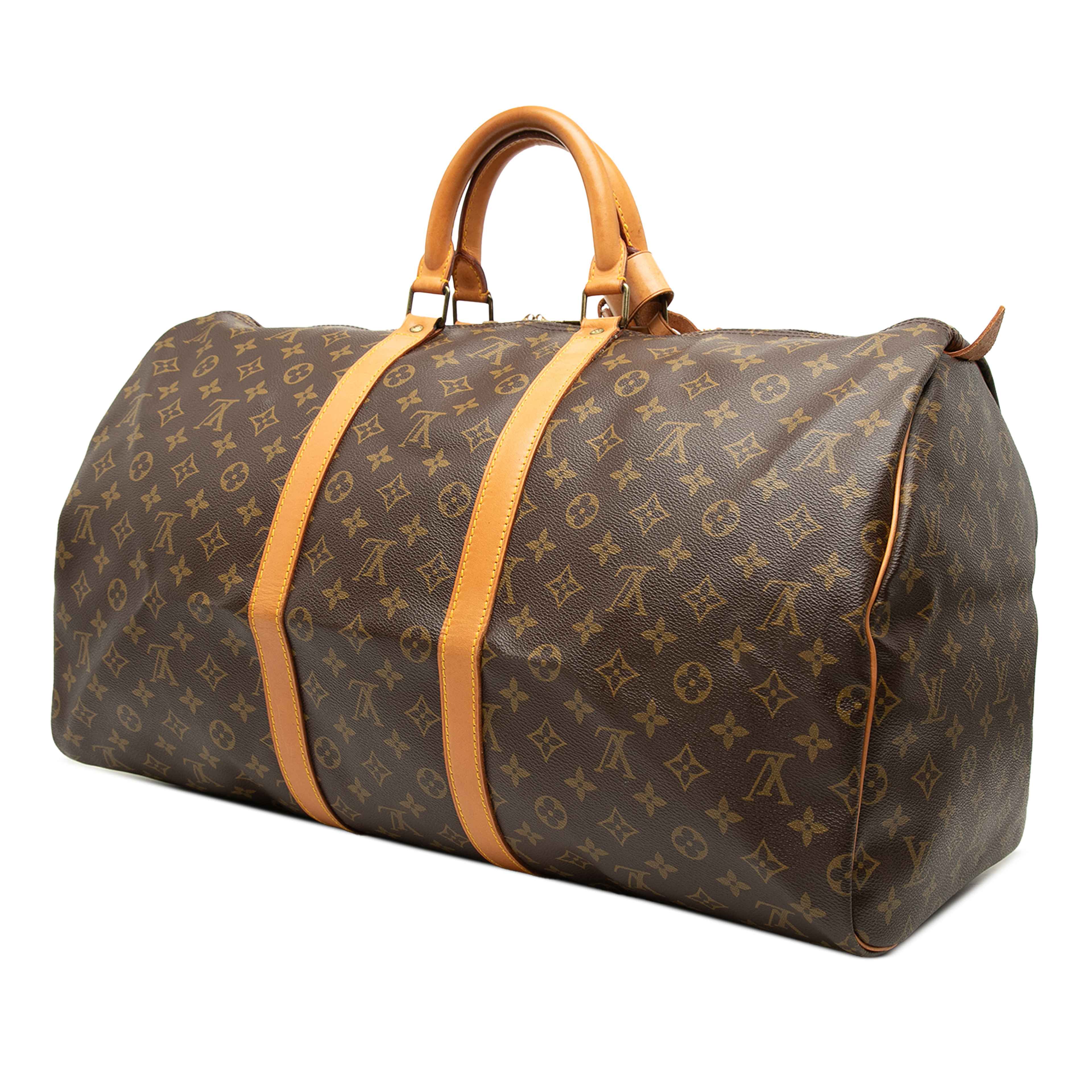 Louis Vuitton Monogram Keepall 55, från Luxclusif, i färgen brun. Klicka för att öppna bilden i stort format